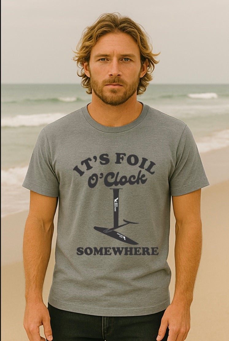 Foilboard SUP Kitesurf Foil Board T Shirt Foil O’clock Kitesurfing Tee Gift