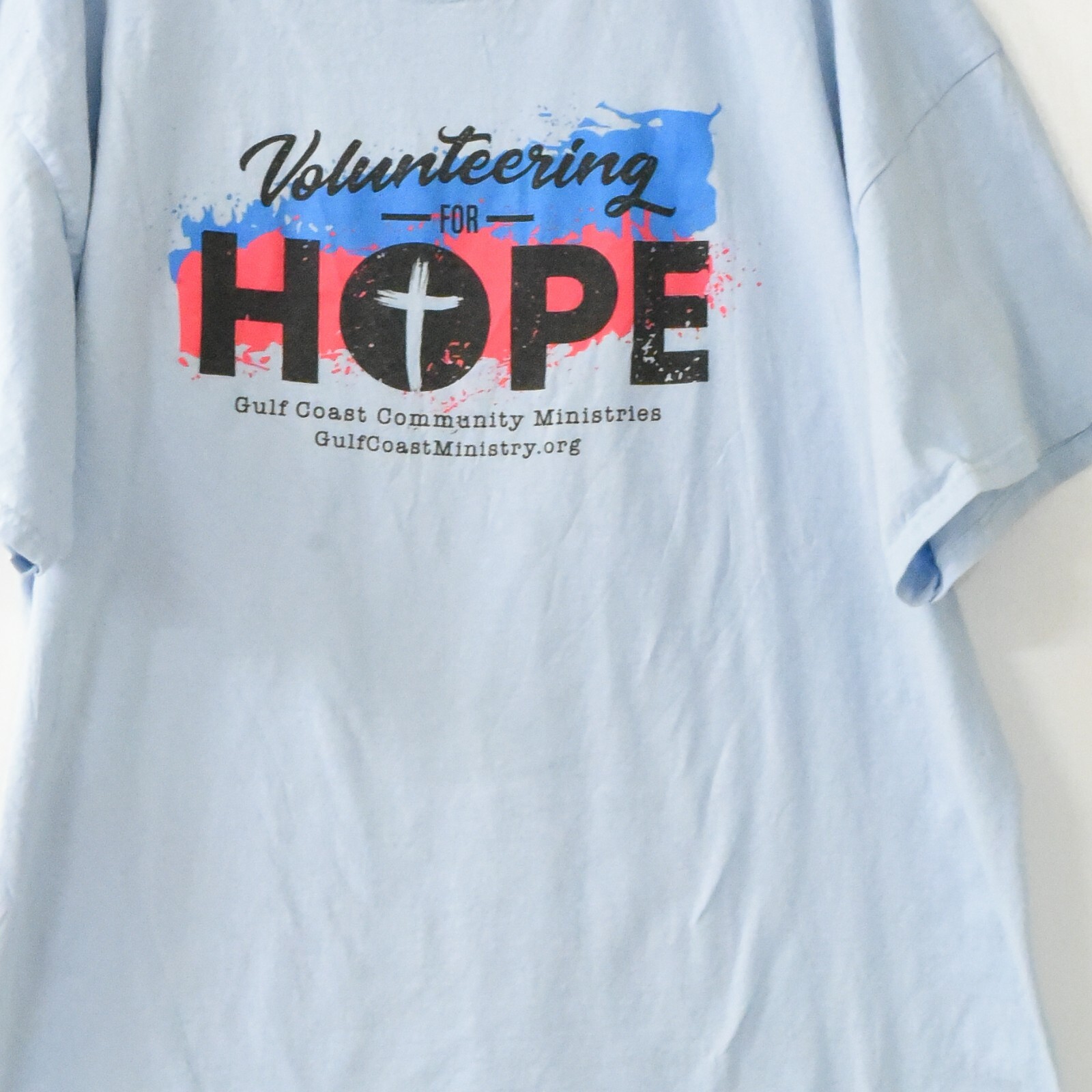 Gildan Mens White Cotton T-Shirt Volunteering Hope Graphic Crew Short Sleeve 2XL