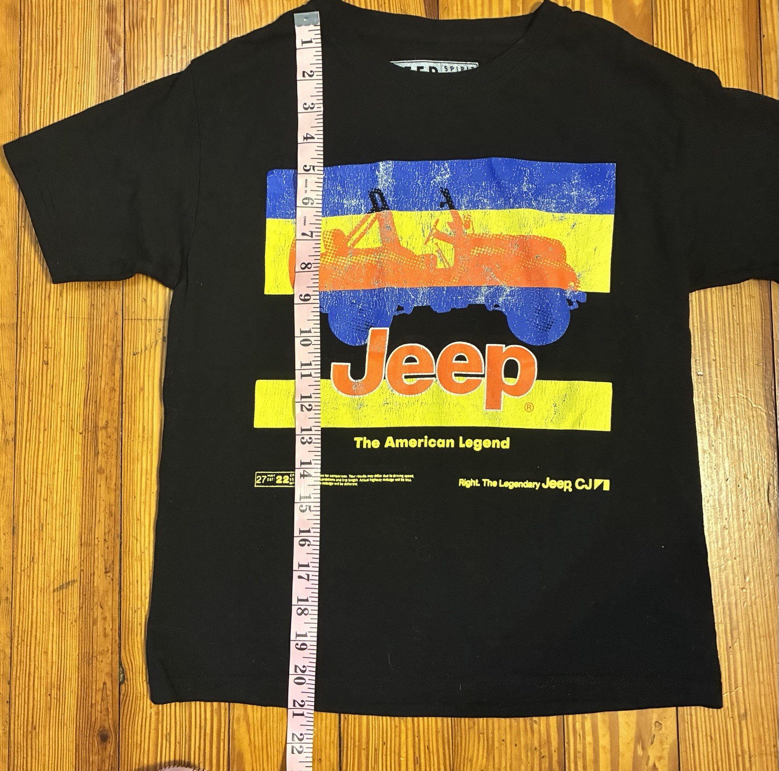 Jeep Spirit 1941 Men’s Small S/P Black T-Shirt Cotton Graphic Tee 32″ Chest