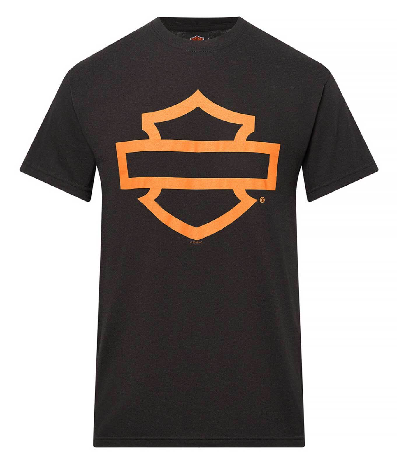Harley-Davidson Men’s Open Bar & Shield On Black Short Sleeve Crew-Neck T-Shirt