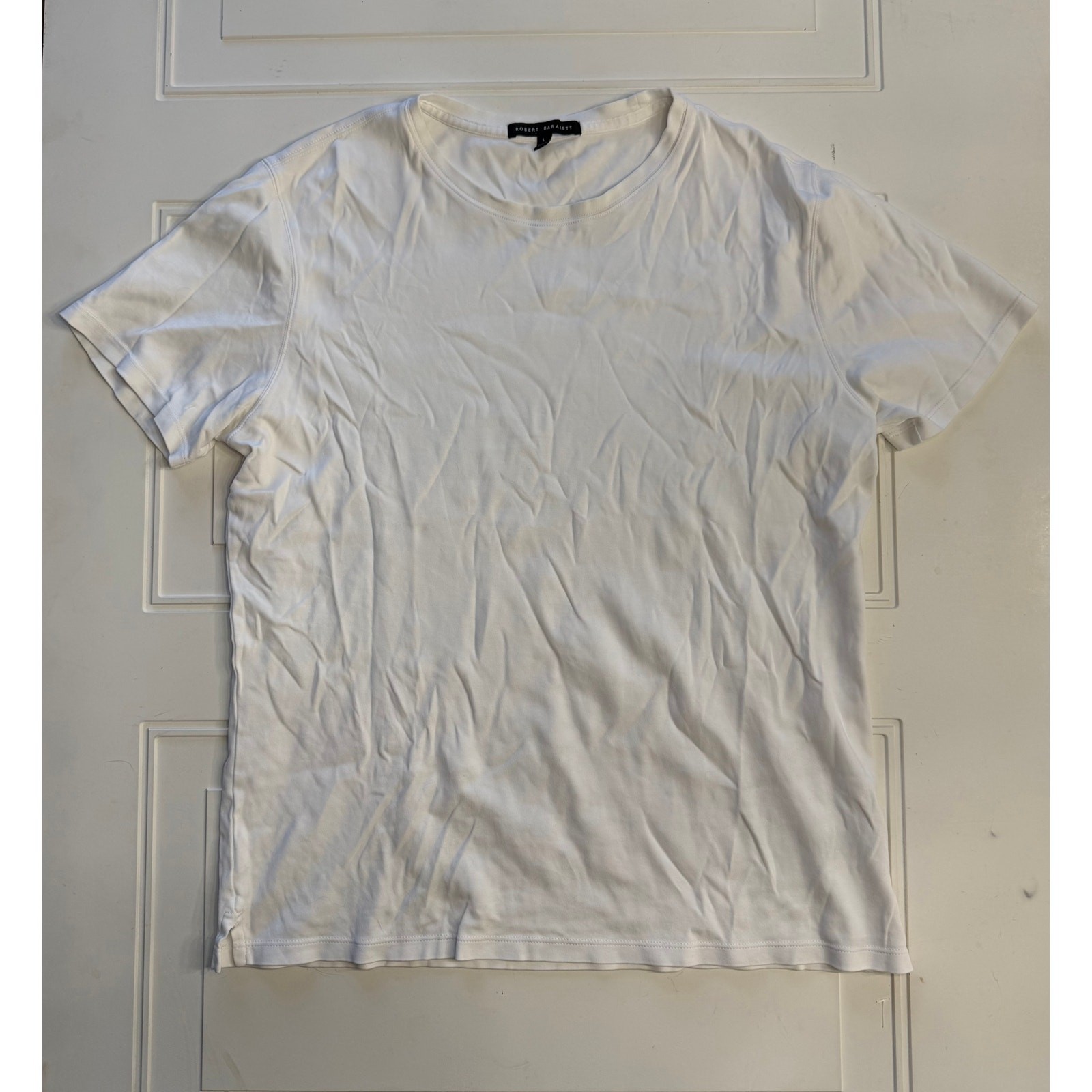 Robert Barakett Mens Sz L White Tee T-Shirt 100% Pima Cotton