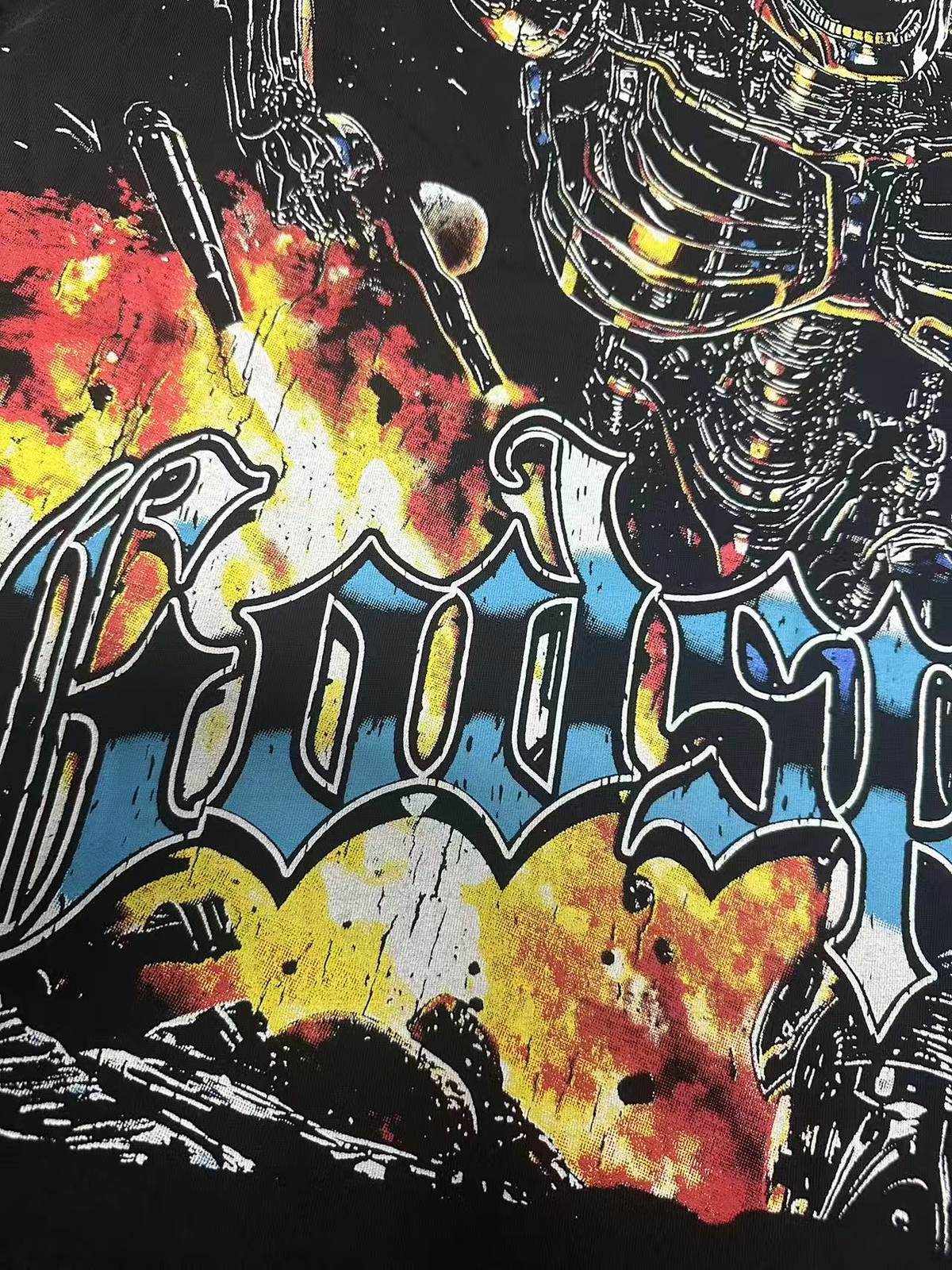 2025 NEW Godspeed Skeleton Space Warrior printing Tee Mens Cotton T-shirt