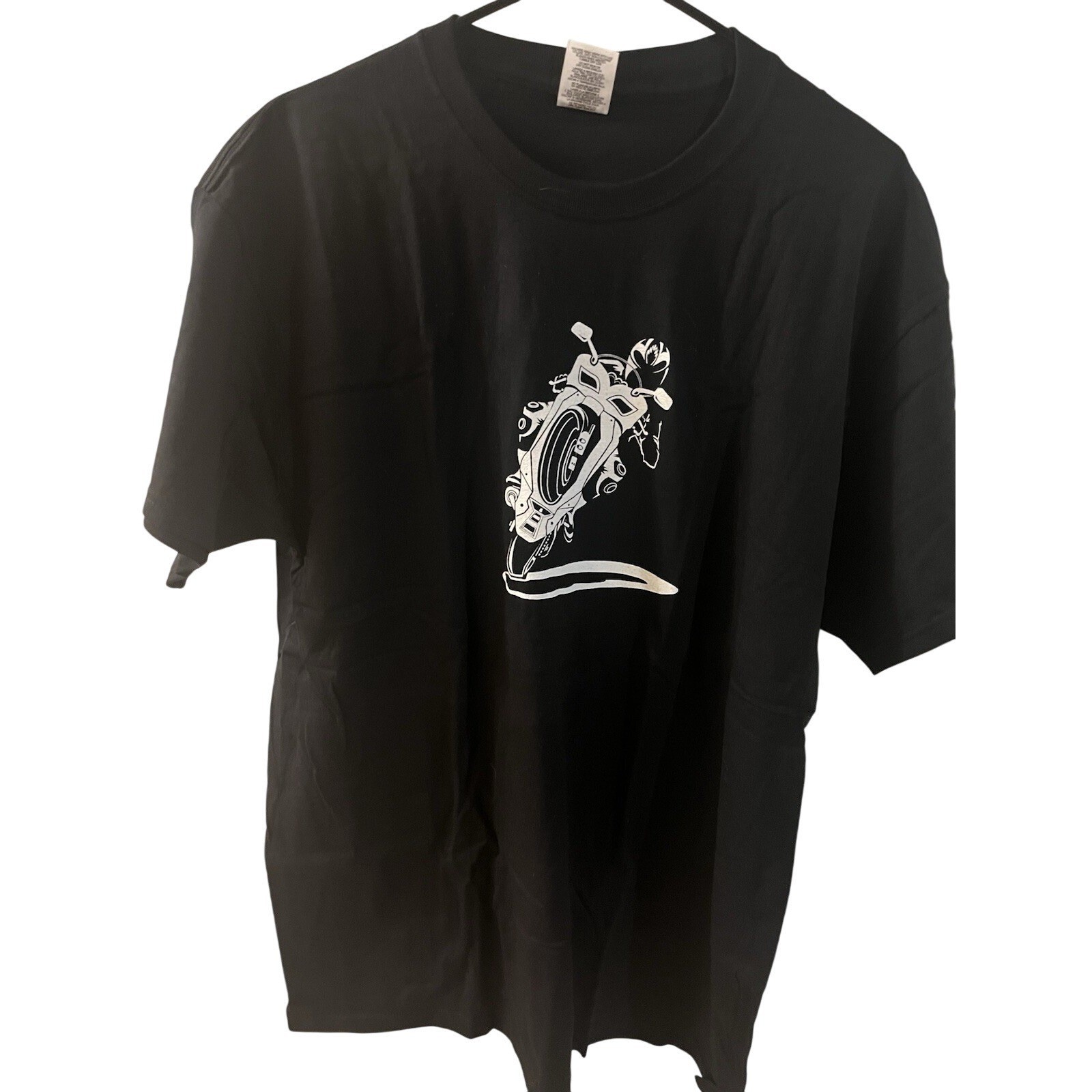 Motorcycle Graphic T Shirt Clutch It Up Biker Tee Black Top