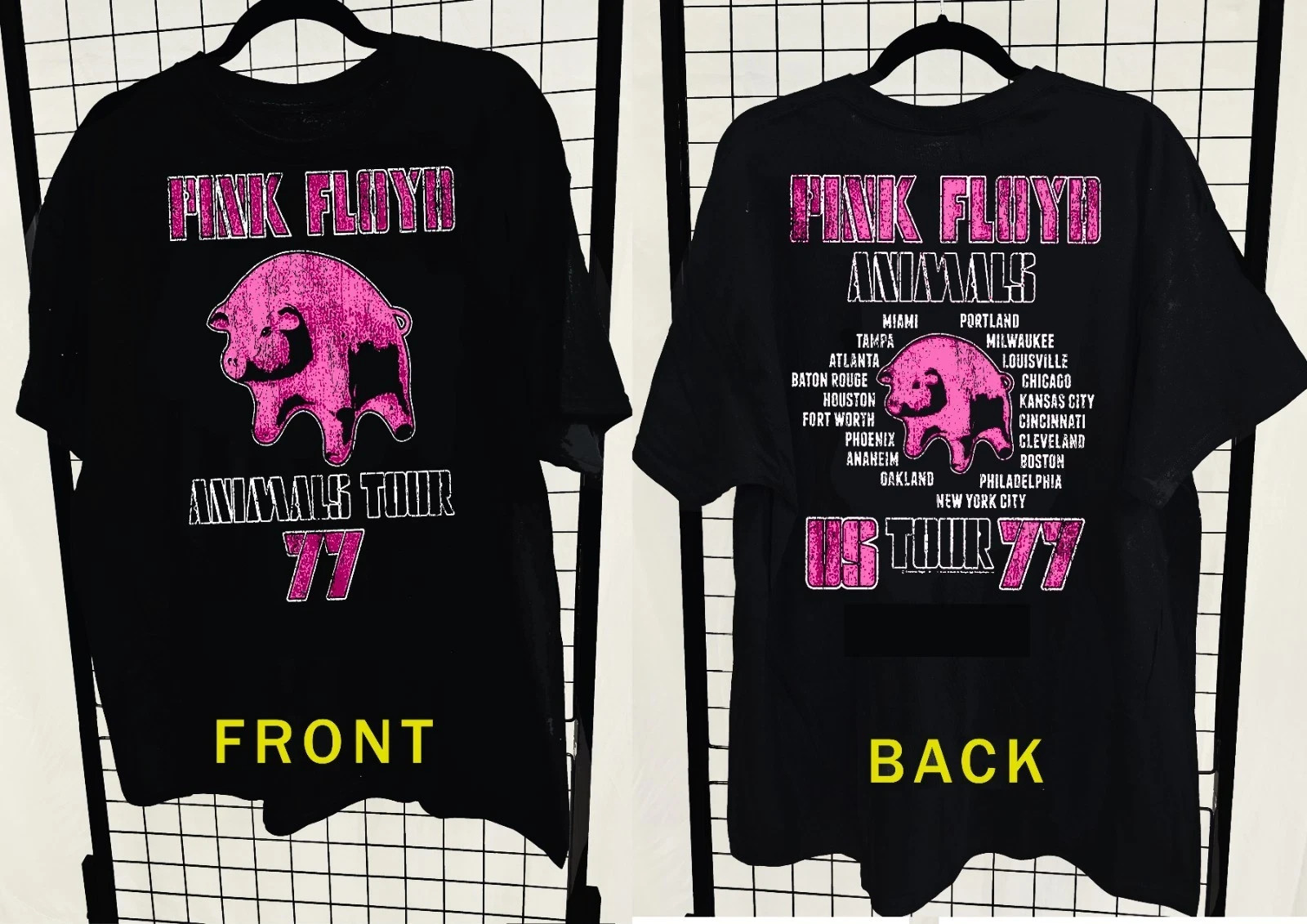 Pink Floyd 1977 Animals Tour 2X Sided Concert T -Shirt