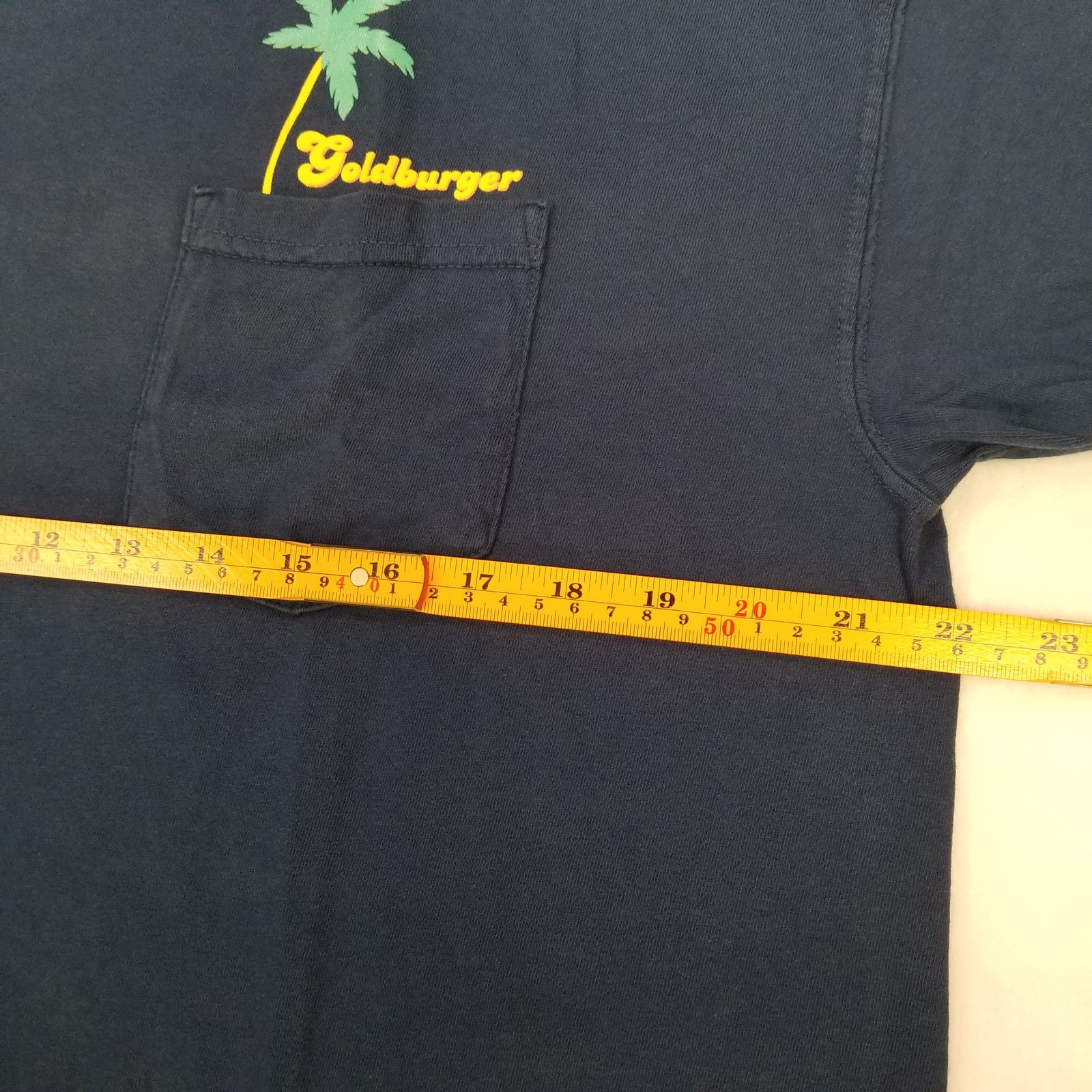Goldburger Graphic Pocket T-Shirt Men’s Size Large Navy Blue Comfort Colors