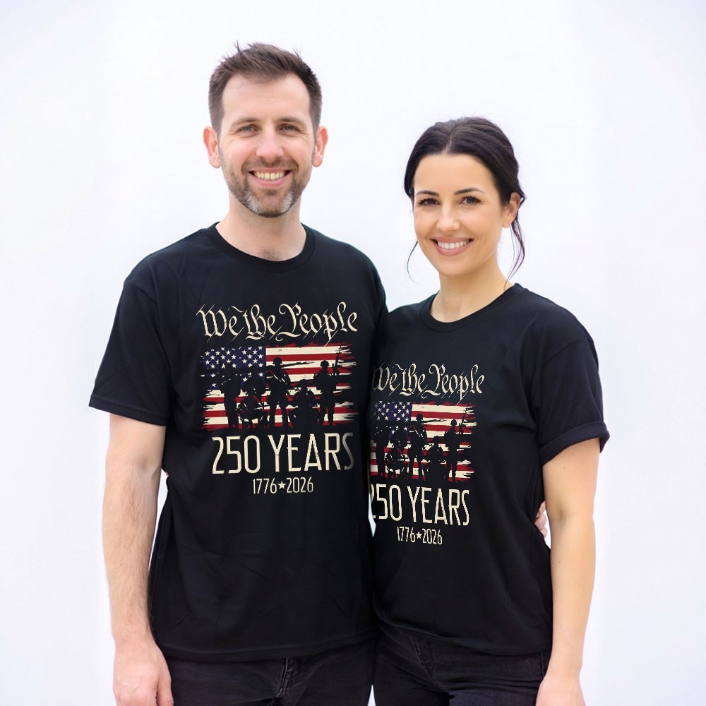 250 Years US Flag 250th Anniversary American Birthday USA T-Shirt Black S-2XL