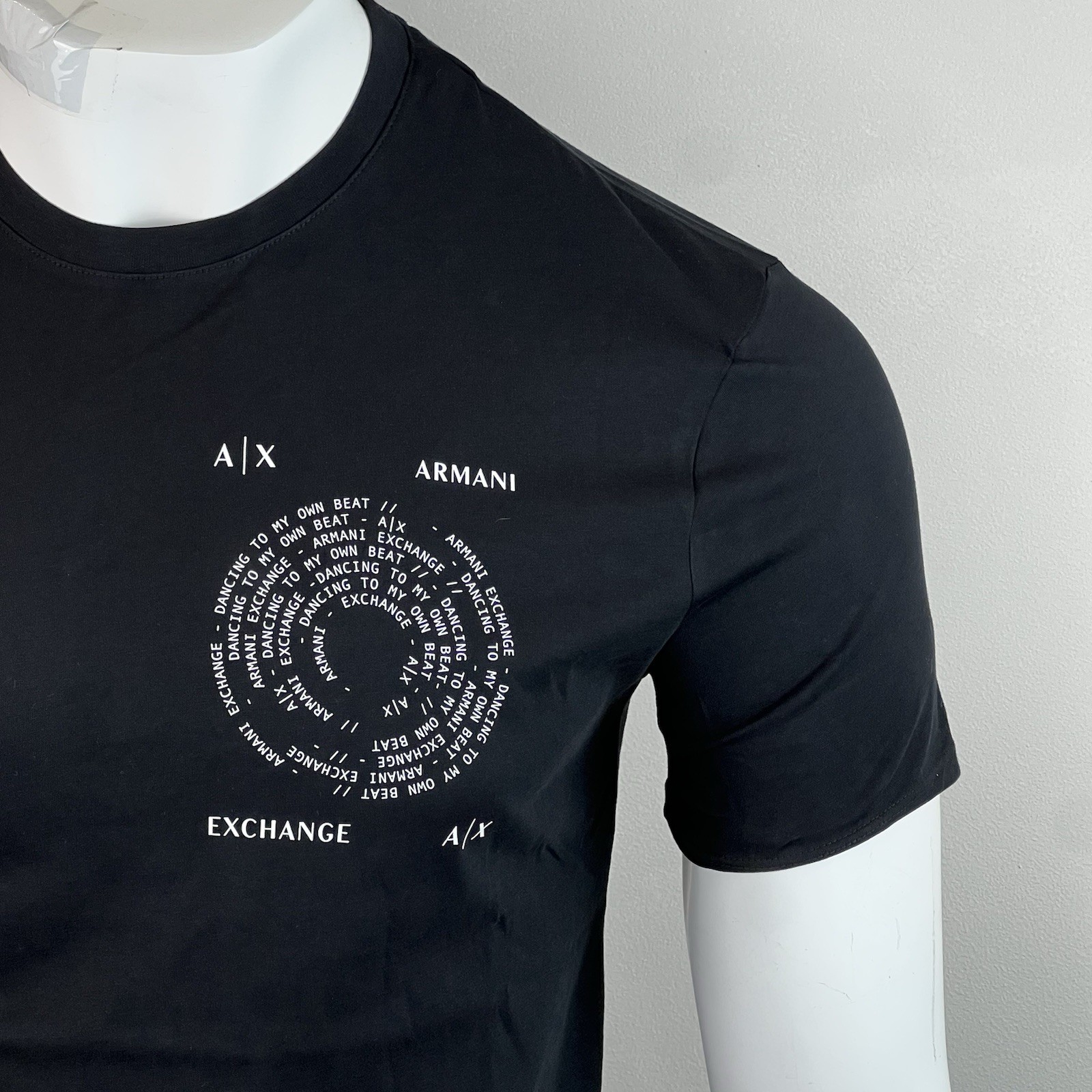 Armani Exchange Men’s Crewneck Short Sleeve Pima Regular Fit T-shirt Black Logo