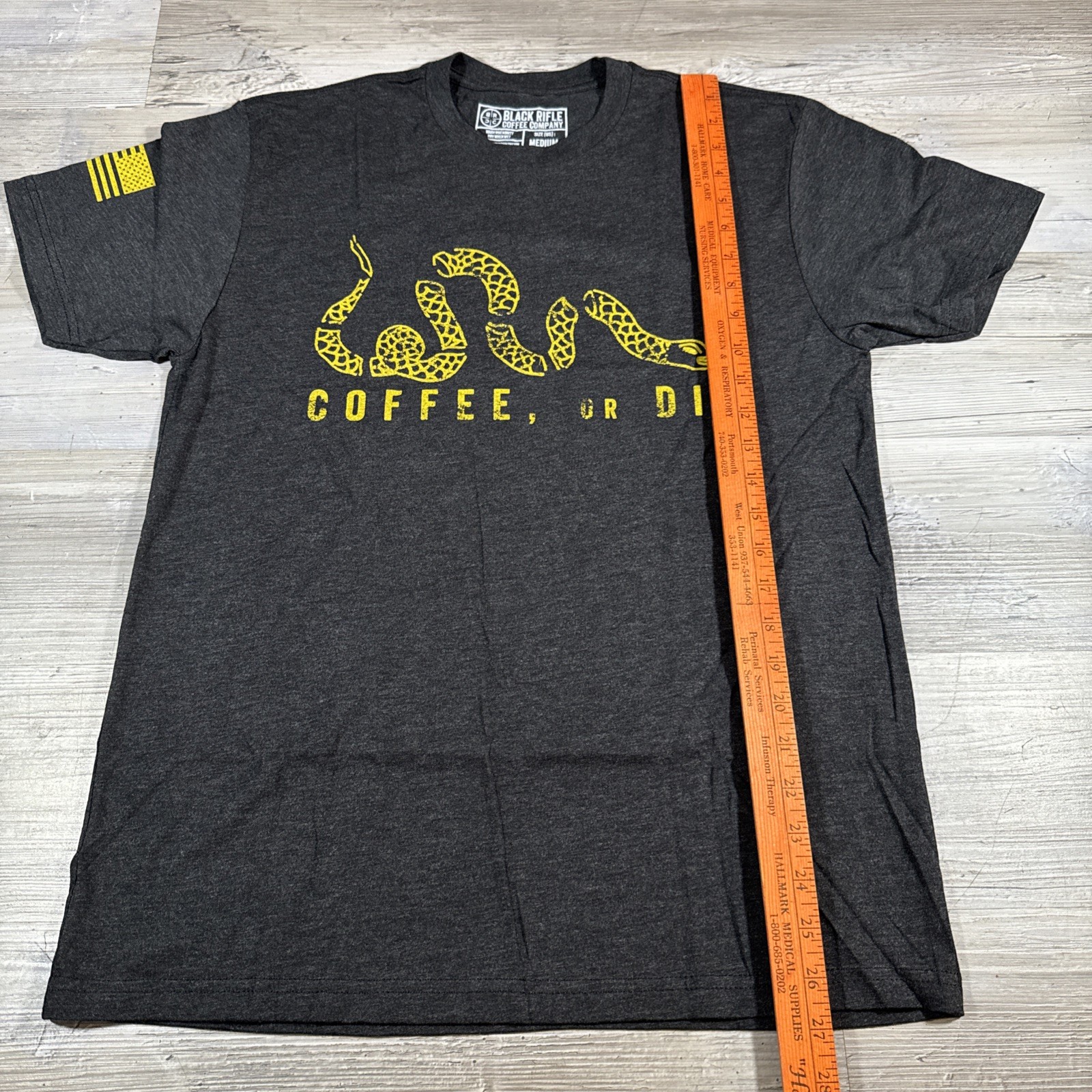 Black Rifle Coffee Company Coffee or Die T-Shirt Snake Black Military Men’s MED
