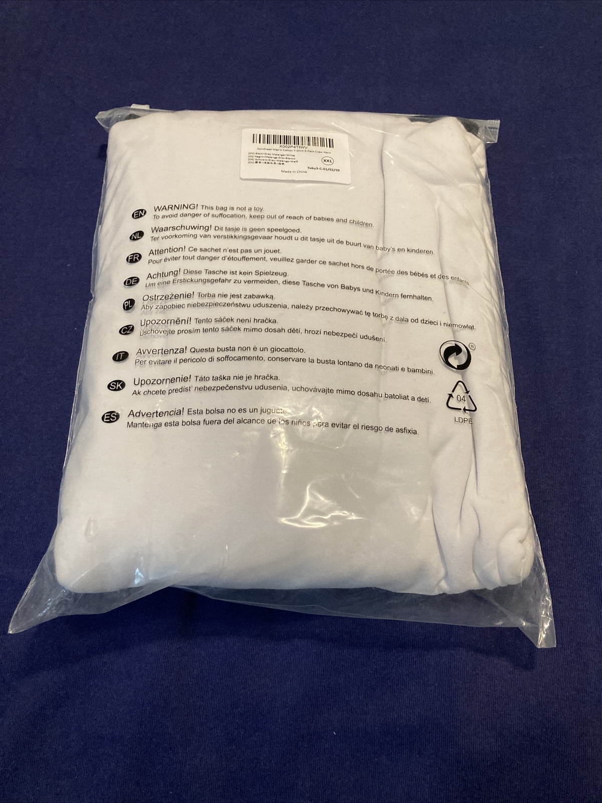 Comfneat Men’s 3-Pack Undershirts Cotton Spandex StretchyWhite gray and black