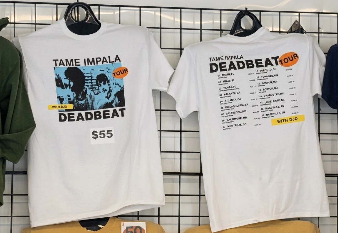 Tame Impala Deadbeat Tour 2026 Miami Merch T Shirt reprint