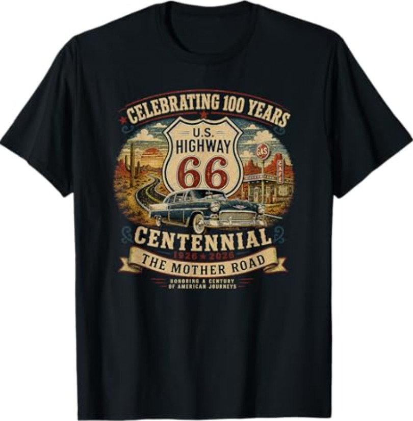 Vintage Highway 66 100 Year Centennial Anniversary Souvenir T-Shirt