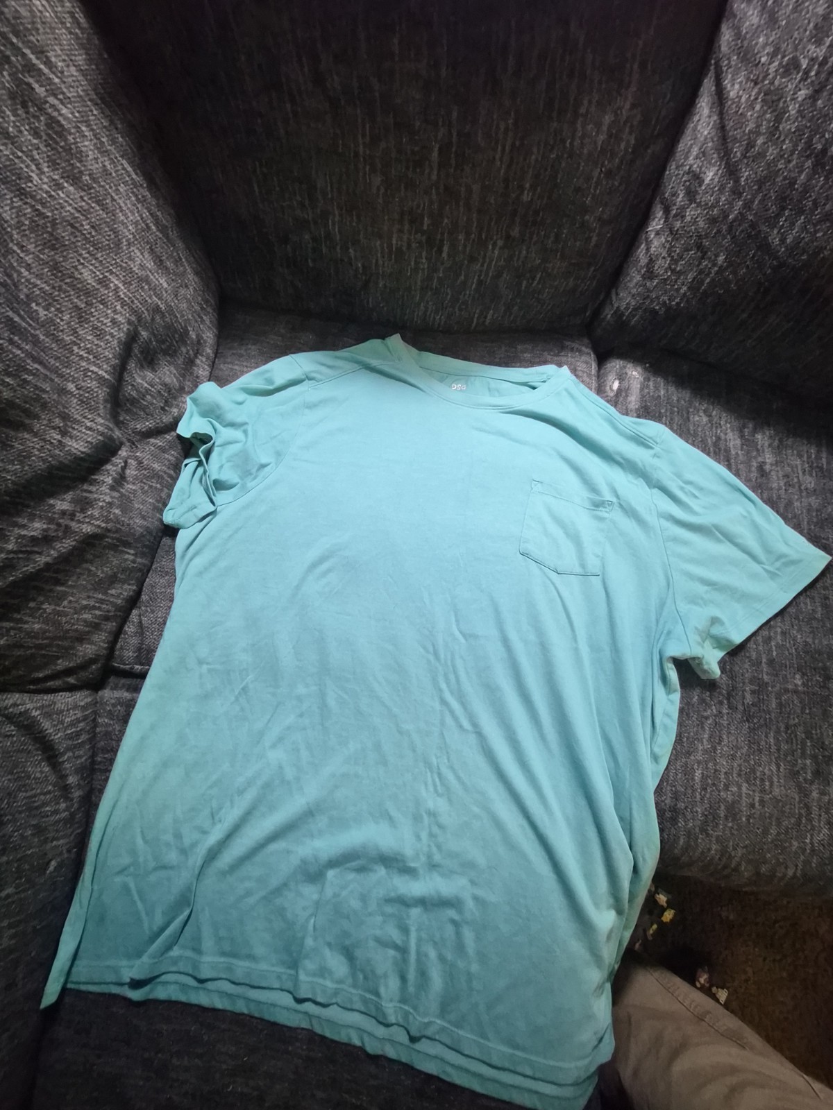 DSG Men’s 3XL Blue Solid Crew Neck Short Sleeve T-Shirt w/ Chest Pocket