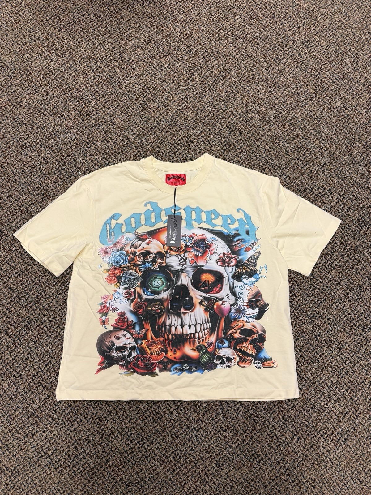 Godspeed Floral Skull Tee Cream
