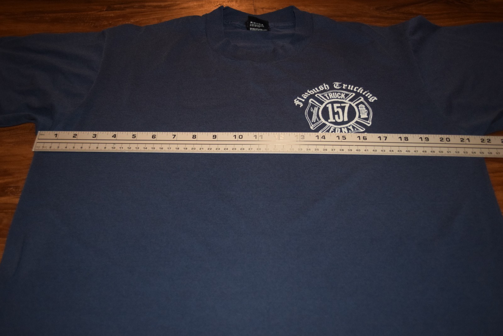 FDNY vtg Single Stitch Fire New York Flatbush Brooklyn t shirt Tag XL Fit L L/XL