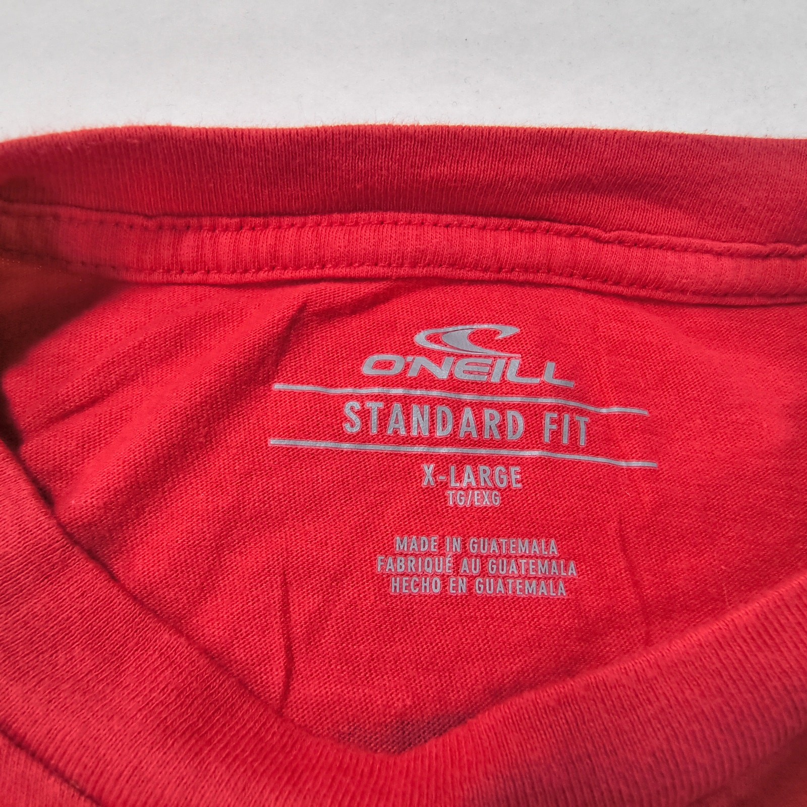 ONeill Casual Crew Neck Short Sleeve Striped T Shirt Mens Size XL Red Blue