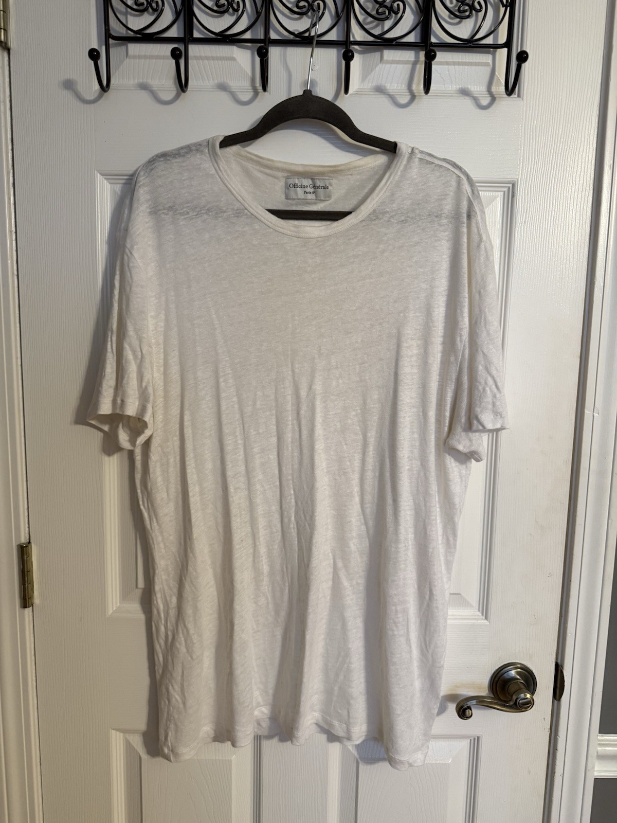Officine Générale Ivory Linen Tee Shirt ~ XL ~ Made In Portugal ~ Mint!