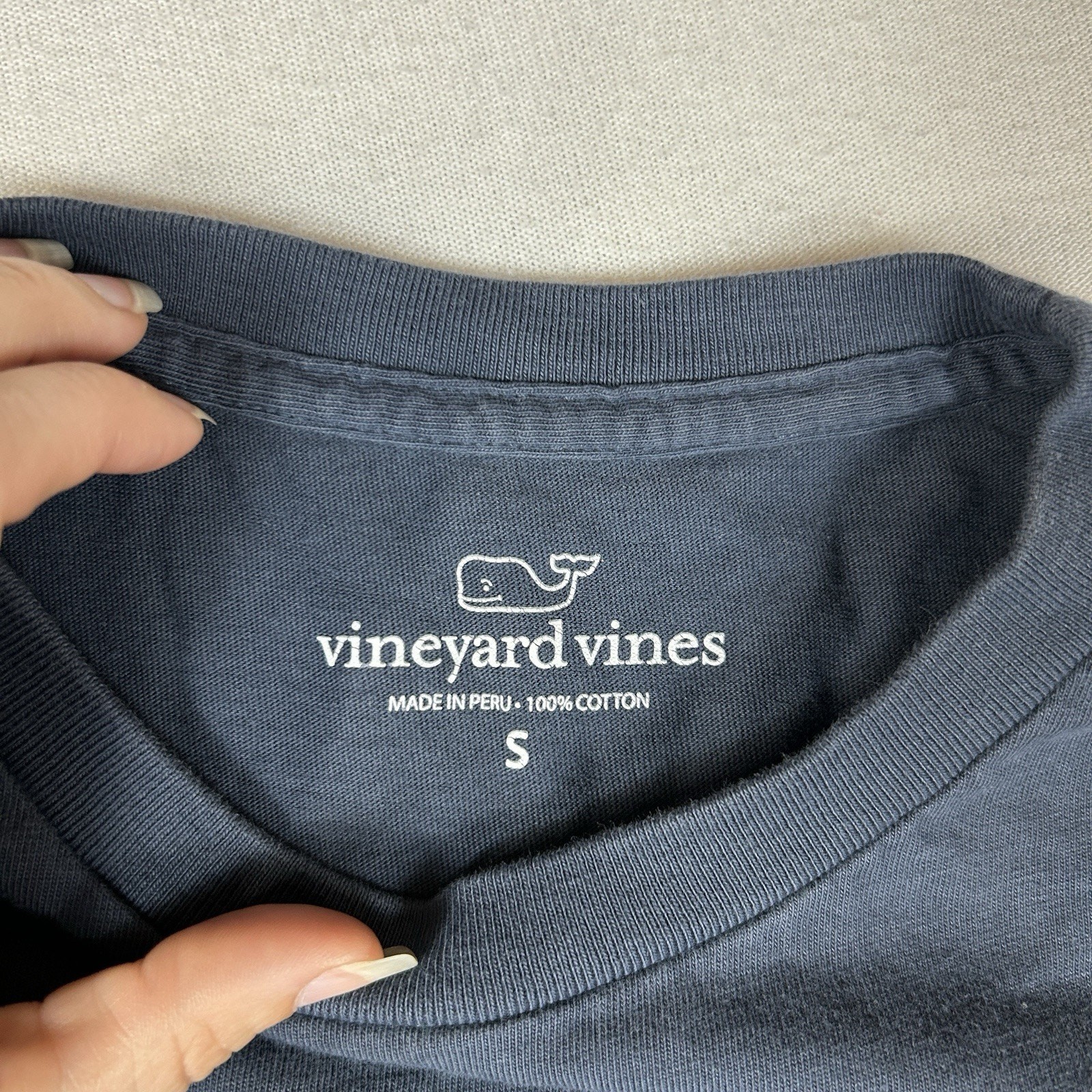 Vineyard Vines Long Sleeve Shirt Men’s Small Naughty or Nice Christmas Top Blue