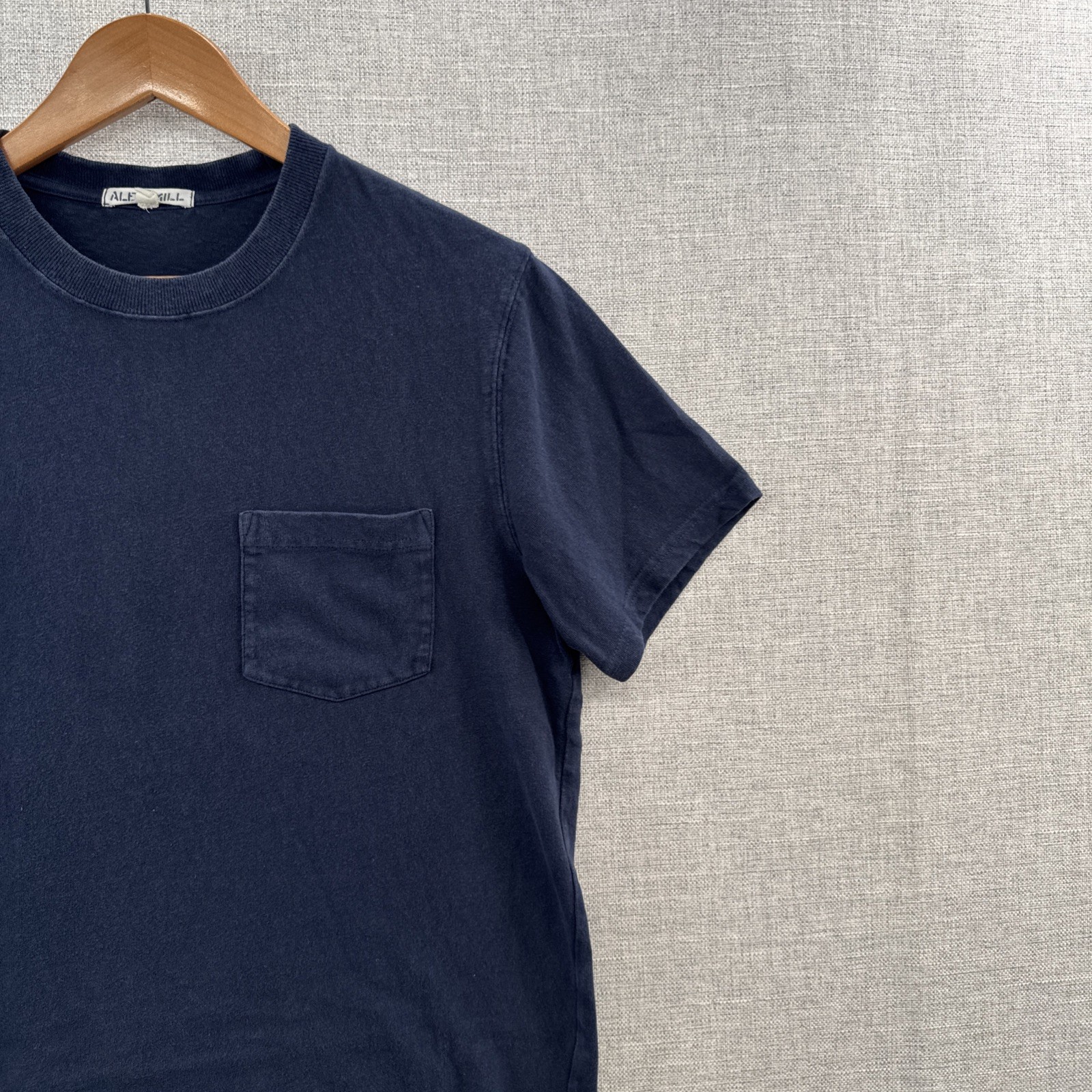 Alex Mill T Shirt Mens Small Blue Navy Pocket Short Sleeve Minimalist Adult
