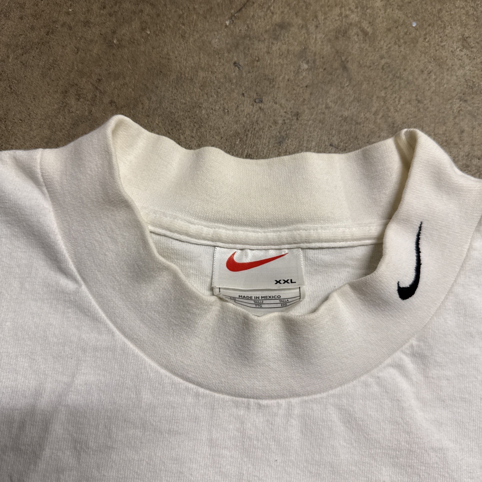 Vintage Nike Shirt Mens 2XL White Long Sleeve Mock Neck Swoosh ACG Thermal USA