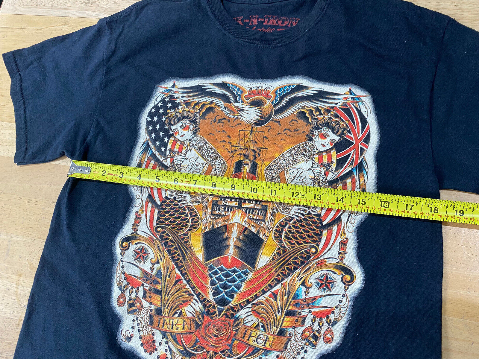 INK N IRON 2014 Long Beach, CA Queen Mary Graphic Black Tshirt – Unisex Sz M