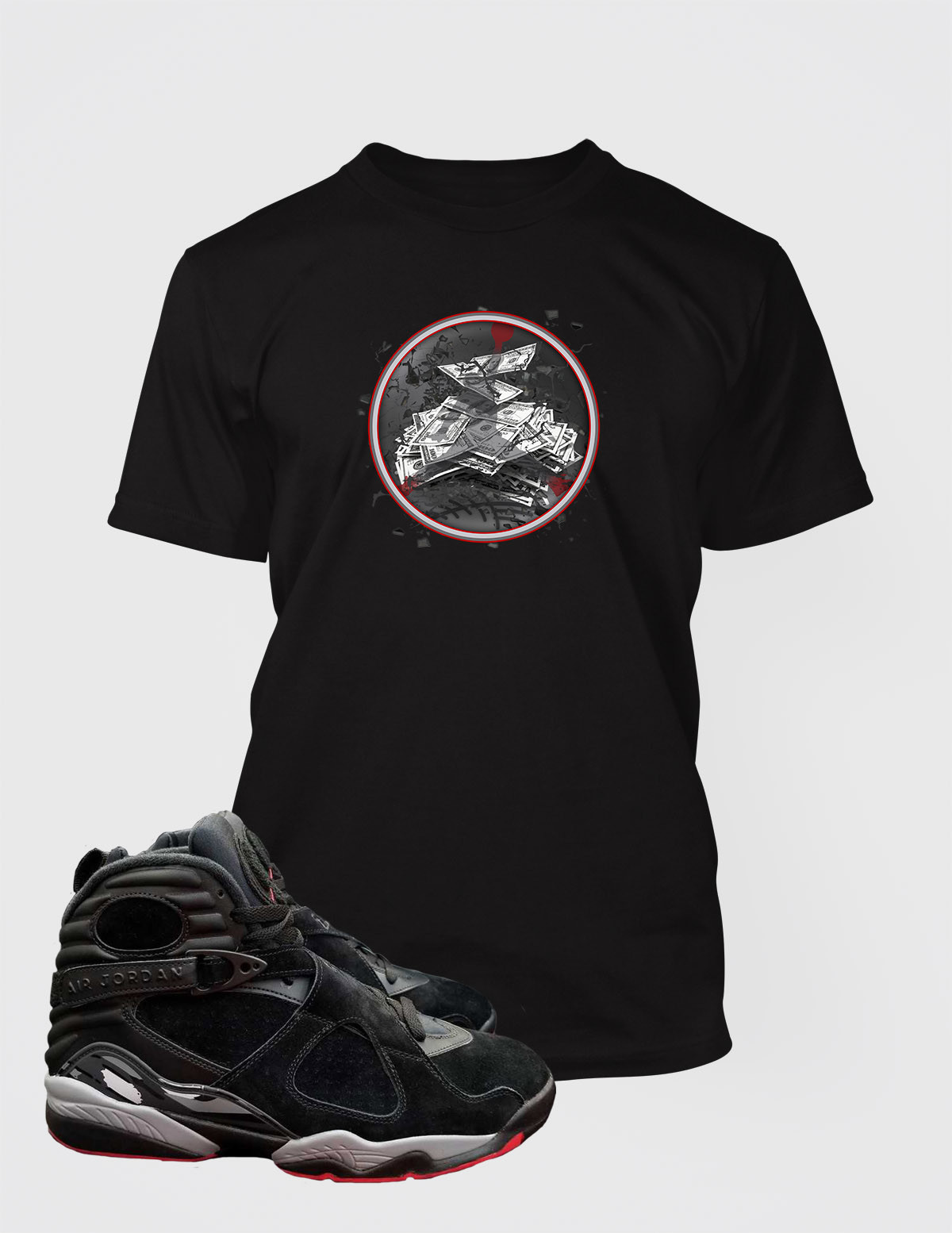 Get Paid Graphic Sneaker Sport Tee Shirt To Match J8 Cement Big Tall Sm T