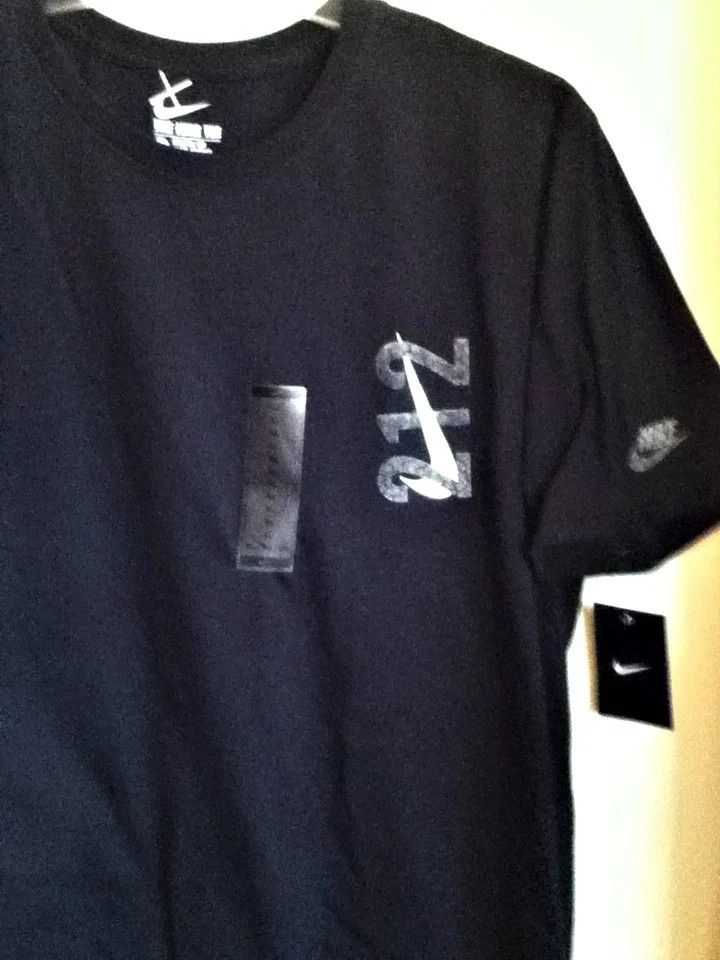 AUTHENTIC NIKE 212 100% COTTON ATHLETIC CUT BLACK T SHIRT 914291-010