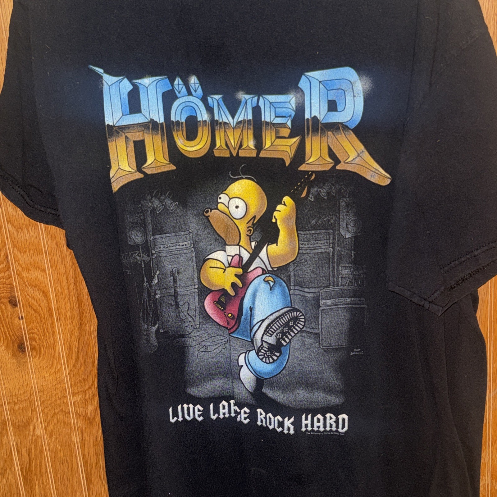 Adult T-shirt Homer From The Simpsons Character Print Size L Black Vintage