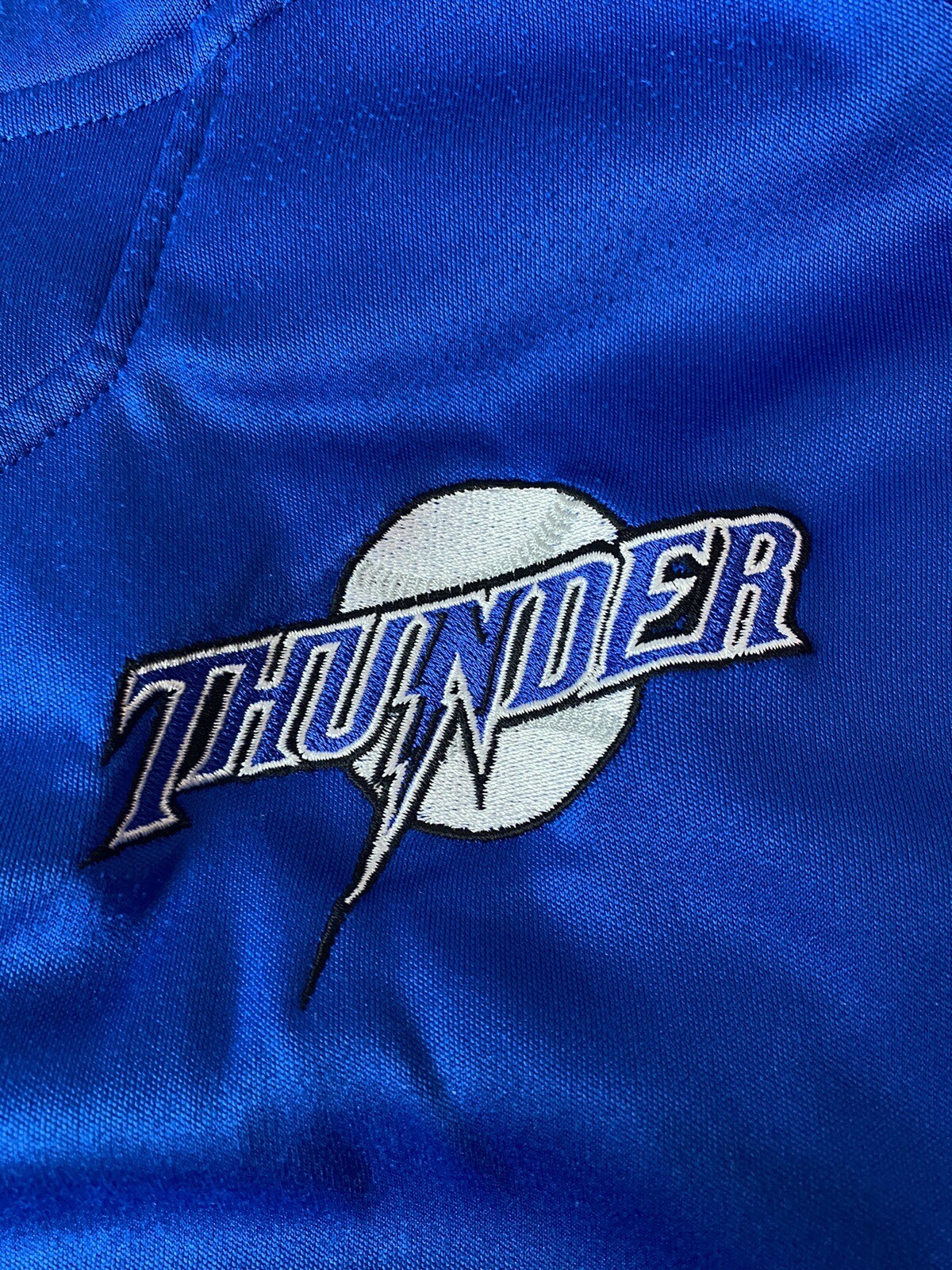 Rawlings Thunder Mens Size XL Baseball Warmup Shirt Thick Blue Long Sleeve