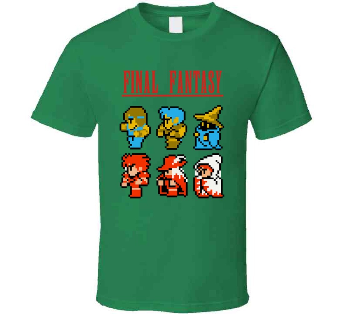 Final Fantasy 8 Bit Characters Retro Video Game T Shirt