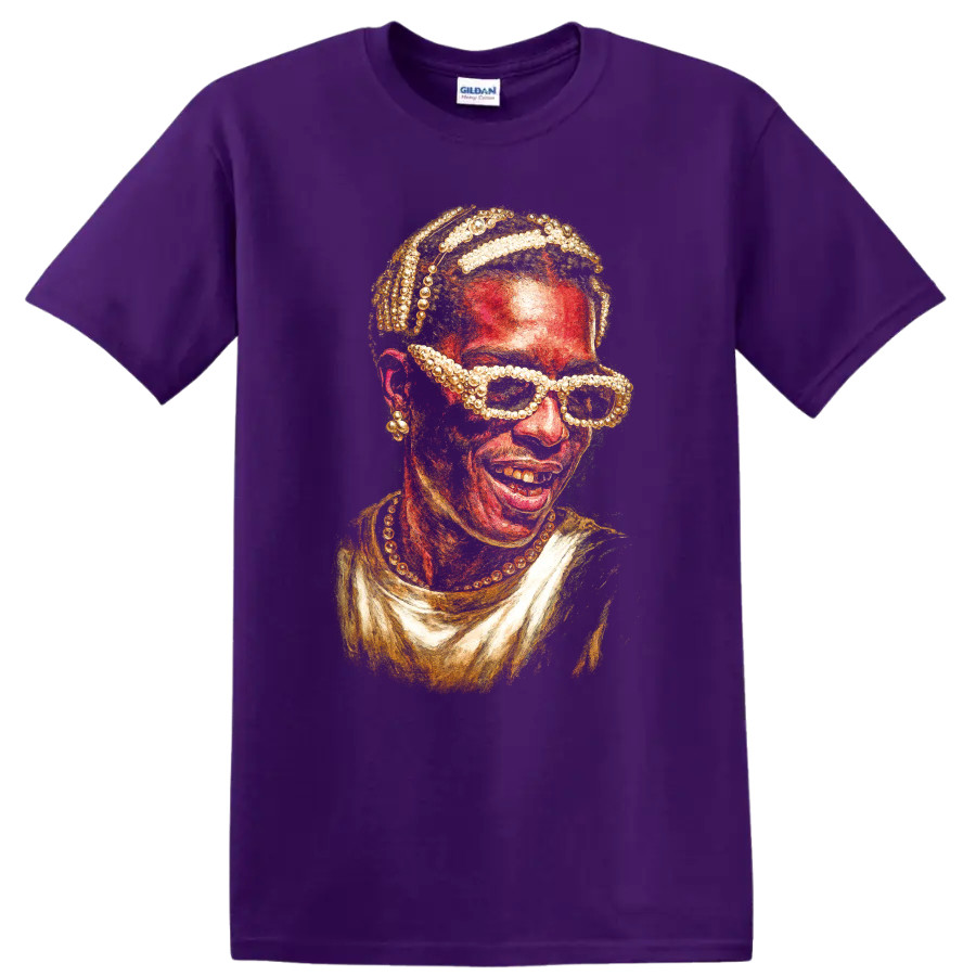 A$AP Ferg Stylized Portrait Artwork Hip Hop T Shirt Colorful Pearl Tee
