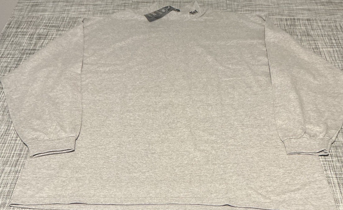 Mack Trucks High Neck T-shirt Mens Gray Long Sleeve Cotton Size 3X New w/Tag