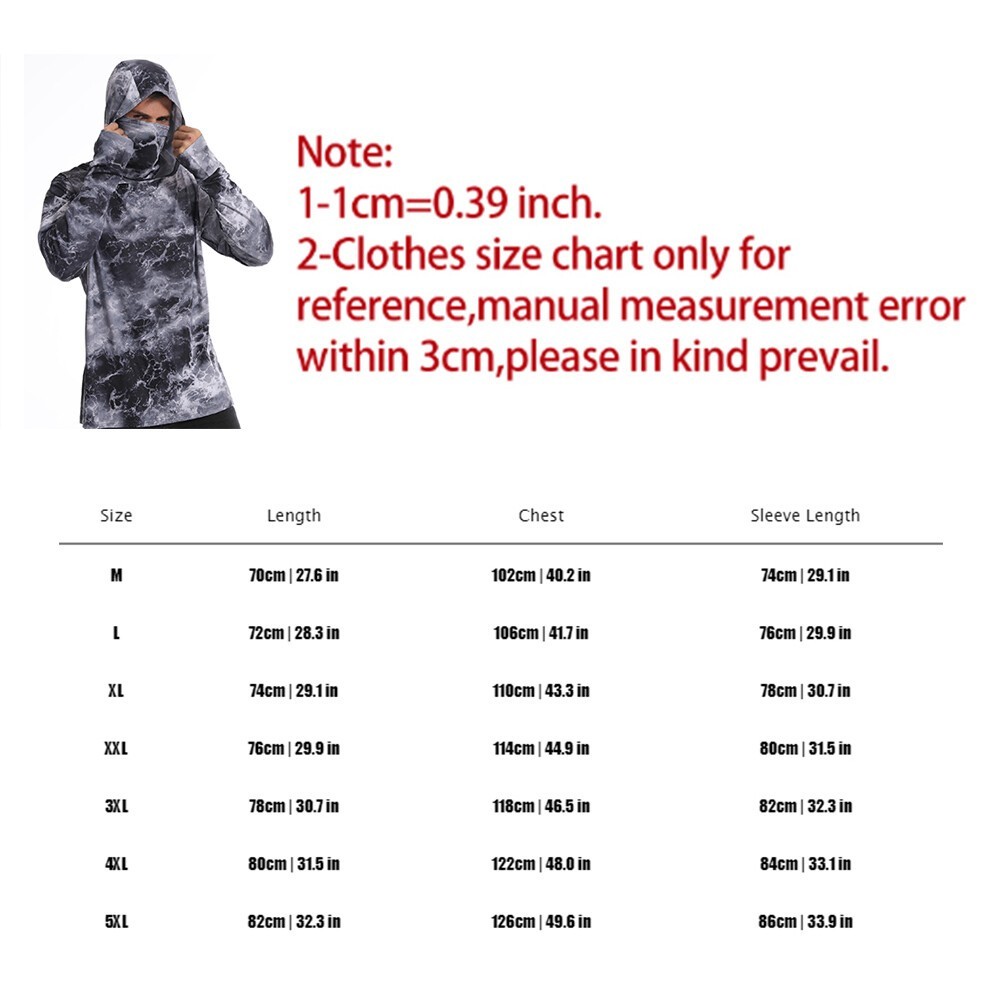 UPF50+ Mens Outdoor Fishing Hoodie Sun Block Skin Protection Long Sleeve Top 🌸