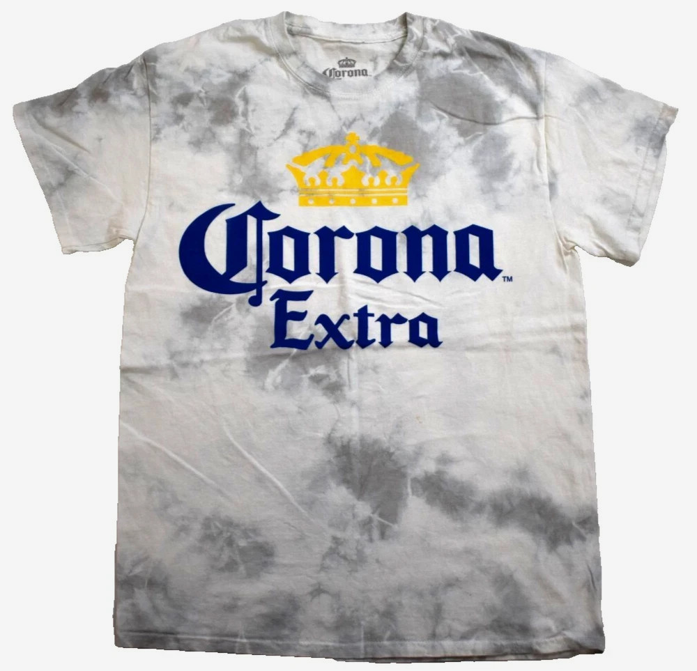 Corona Extra Mens Corona Extra Crown Graphic White Tie Dye Shirt New S-XL