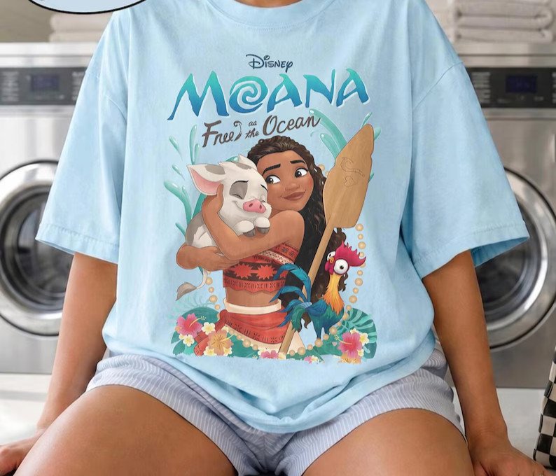 Moana Princess Shirt, Moana Pua Hei Hei Graphic Tee, Tropical IslandVacation Shi