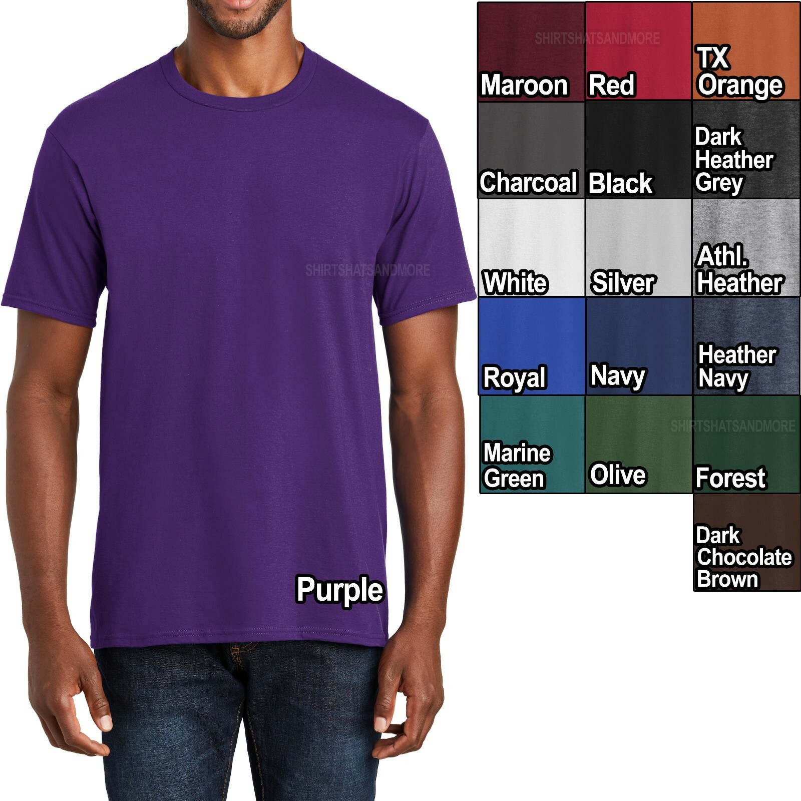 NEW Mens RingSpun Tee Soft Comfortable Ring Spun T-Shirt S-XL 2X, 3X, 4X, 5X 6X
