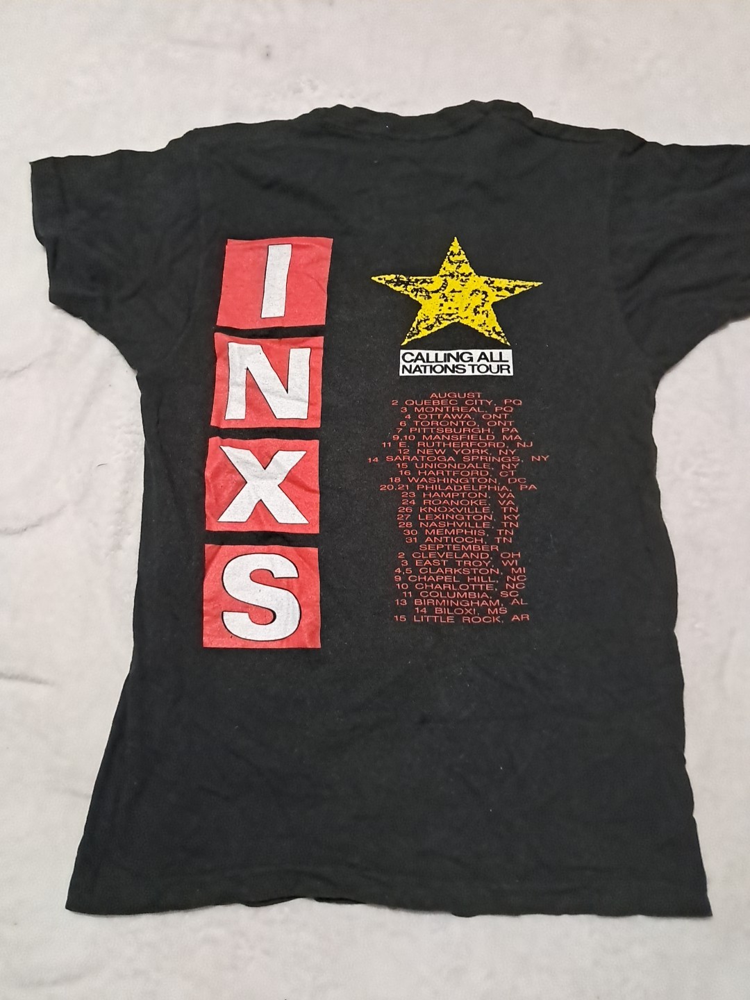 Vintage 80s INXS Calling All Nations Tour Band Shirt USA Adult M? RARE See Pics