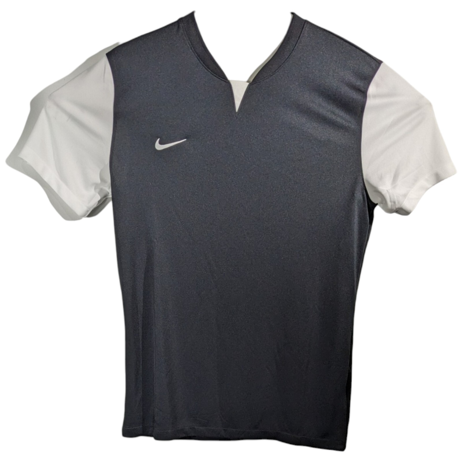 Nike Mens Workout Shirt Black White Tight Athletic Fit Short Sleeve Sports Gym
