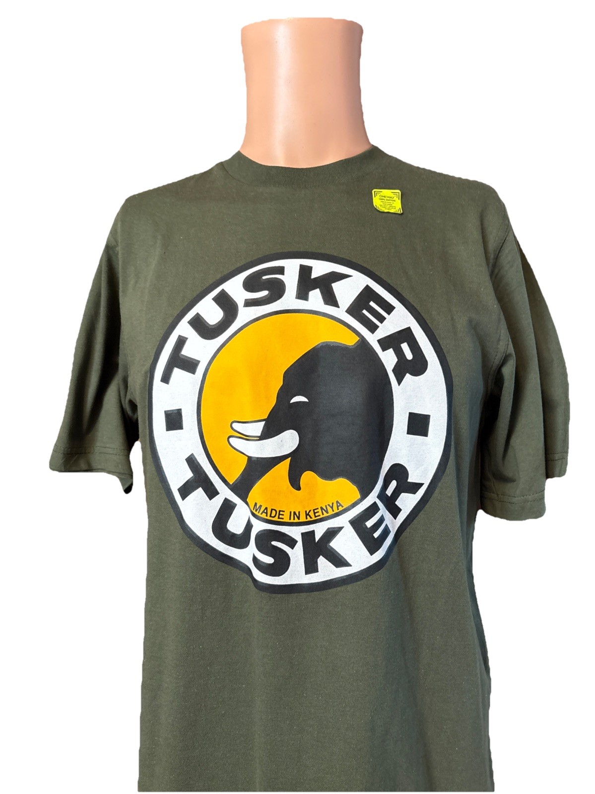 NWT TUSKER TUSKER Made In Kenya Dark Green Shirt Size Medium Elephant Styled