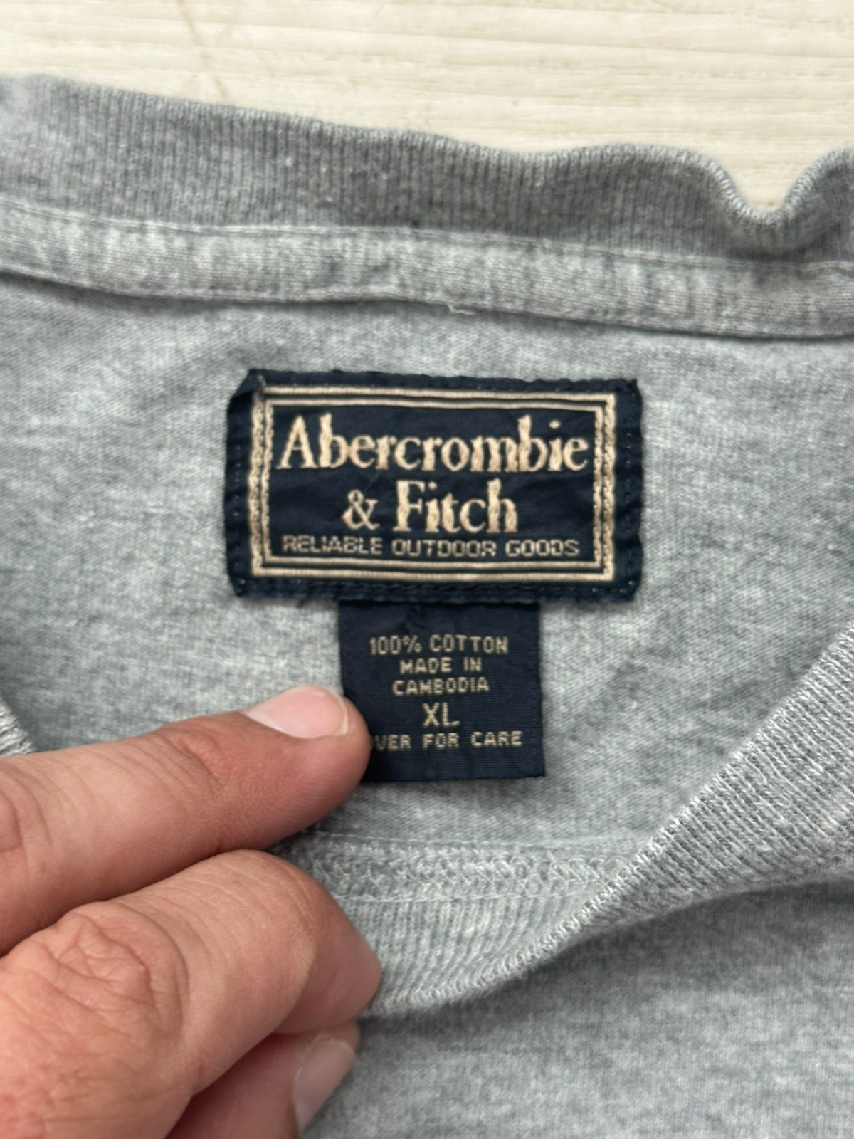 Vintage Abercrombie & Fitch Gray Long Sleeve Shirt Tee 1998 Grey Men’s XLarge