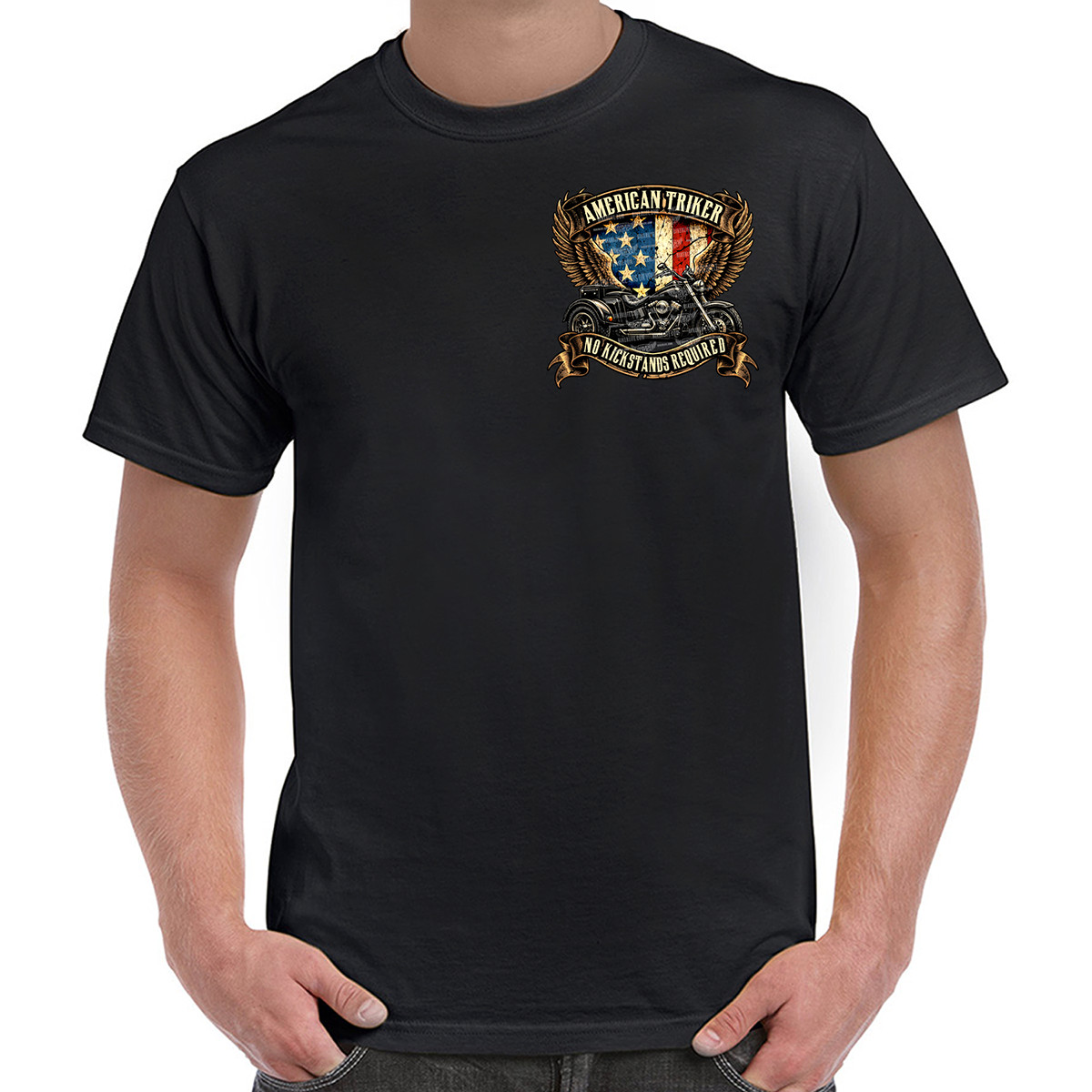 T-Shirt Ride Free on Three No Harley