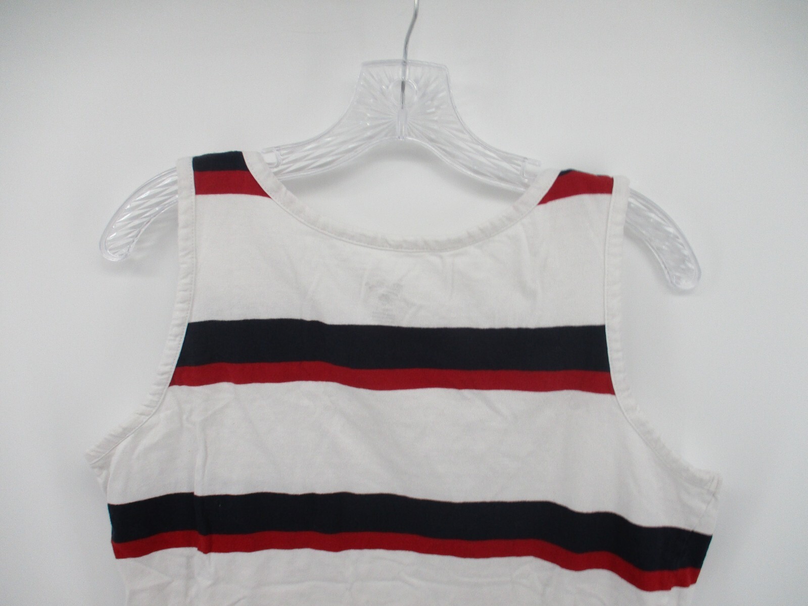 Blue Gear Small Sleeveless Scoop Neck Striped Tank 100% Cotton