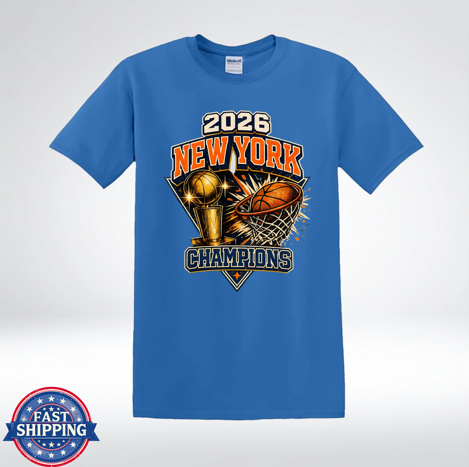 NYC Basketball Champions 2026 Victory Trophy Retro Sports T-Shirt