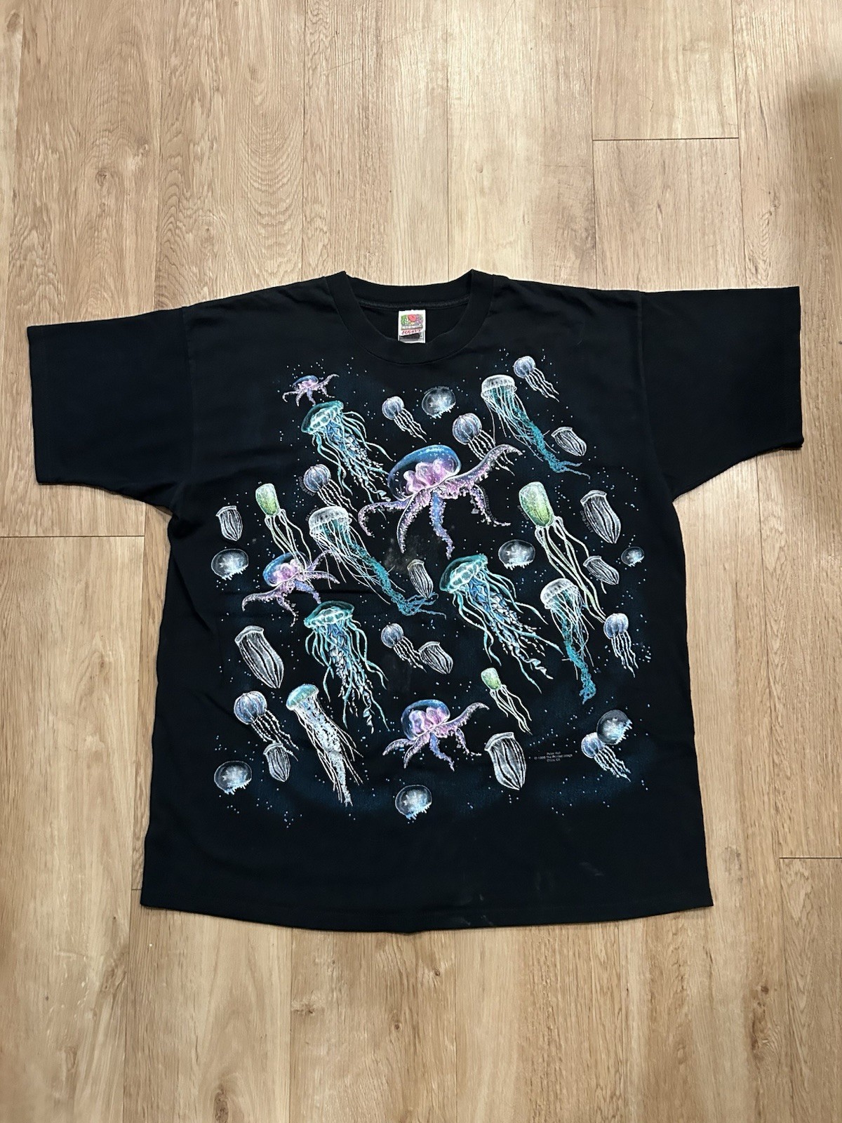 Vintage Jellyfish Species Swarm Shirt XL Fruit Of The Loom 1998