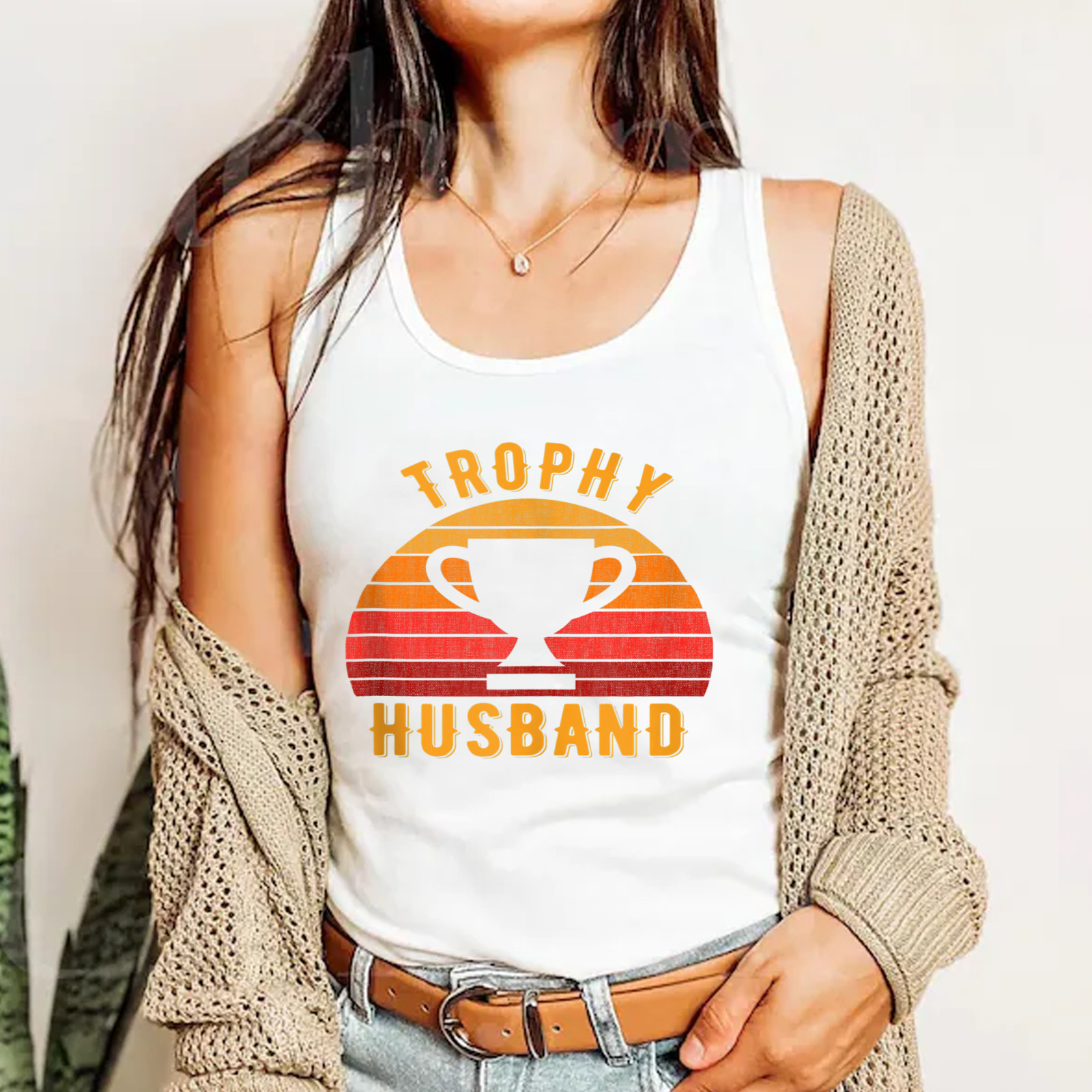 Trophy Husband Funny design for Cool Father or Dad Tank Top