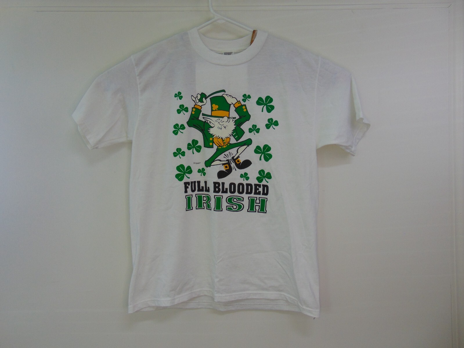 Vtg Late 90s Full Blooded Irish Screen Printed T Shirt St. Patricks Day Mens L