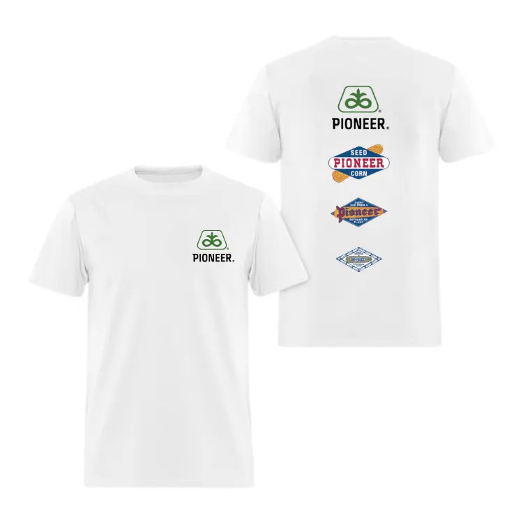 Pioneer Seeds Vintage Logo Collection Graphic T-Shirt, Retro Heritage Back Print