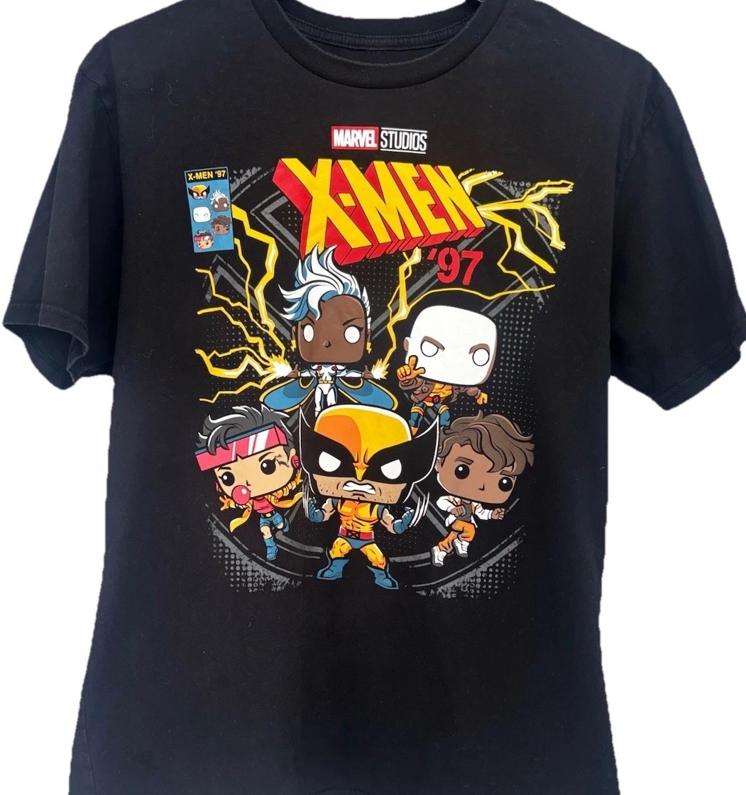 Funko Marvel X-Men ’97 Men’s L Black Graphic Print Crew Neck T-Shirt Summer