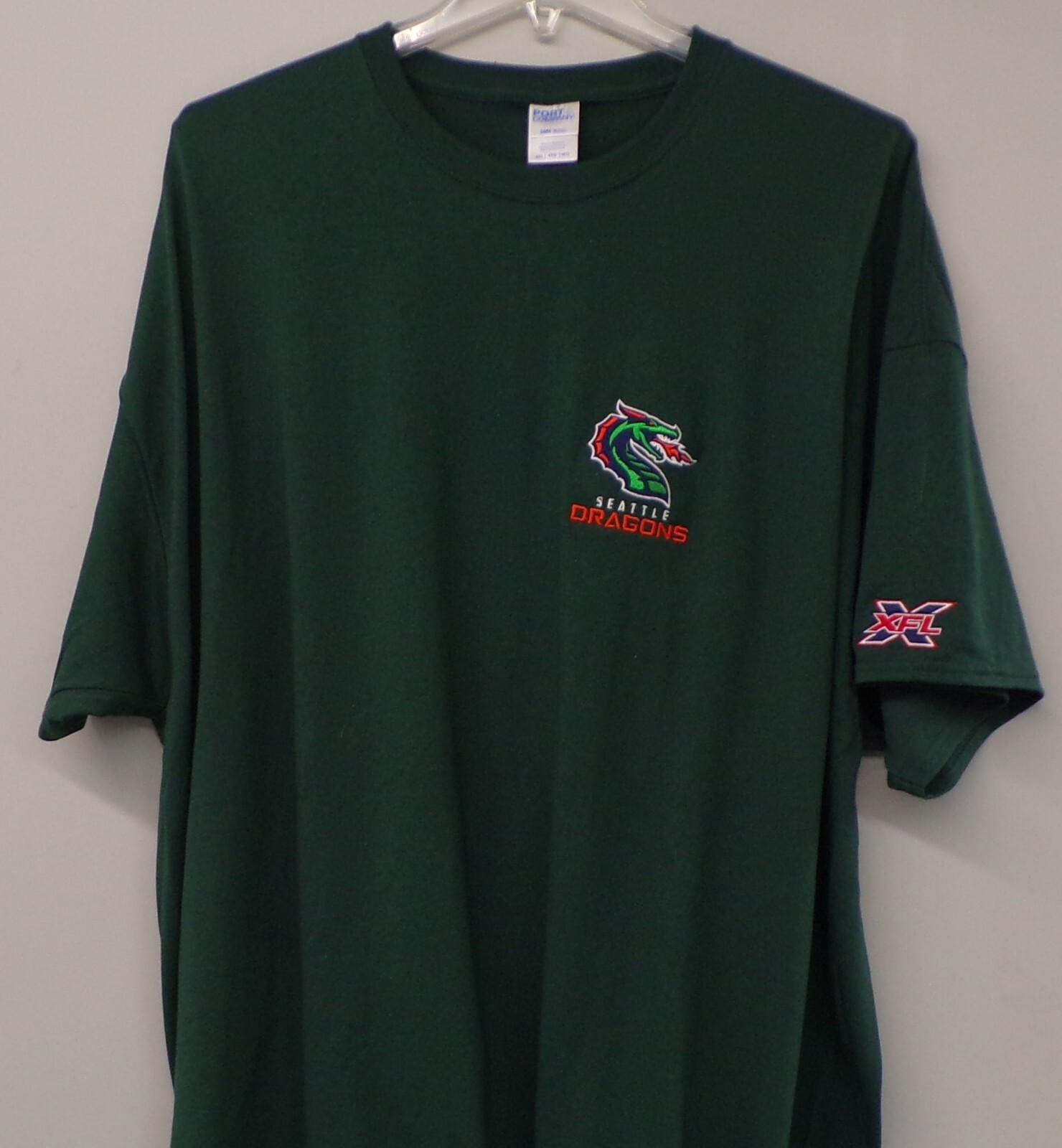 XFL Football Seattle Dragons Embroidered T-Shirt S-6XL, LT-4XLT NFL New
