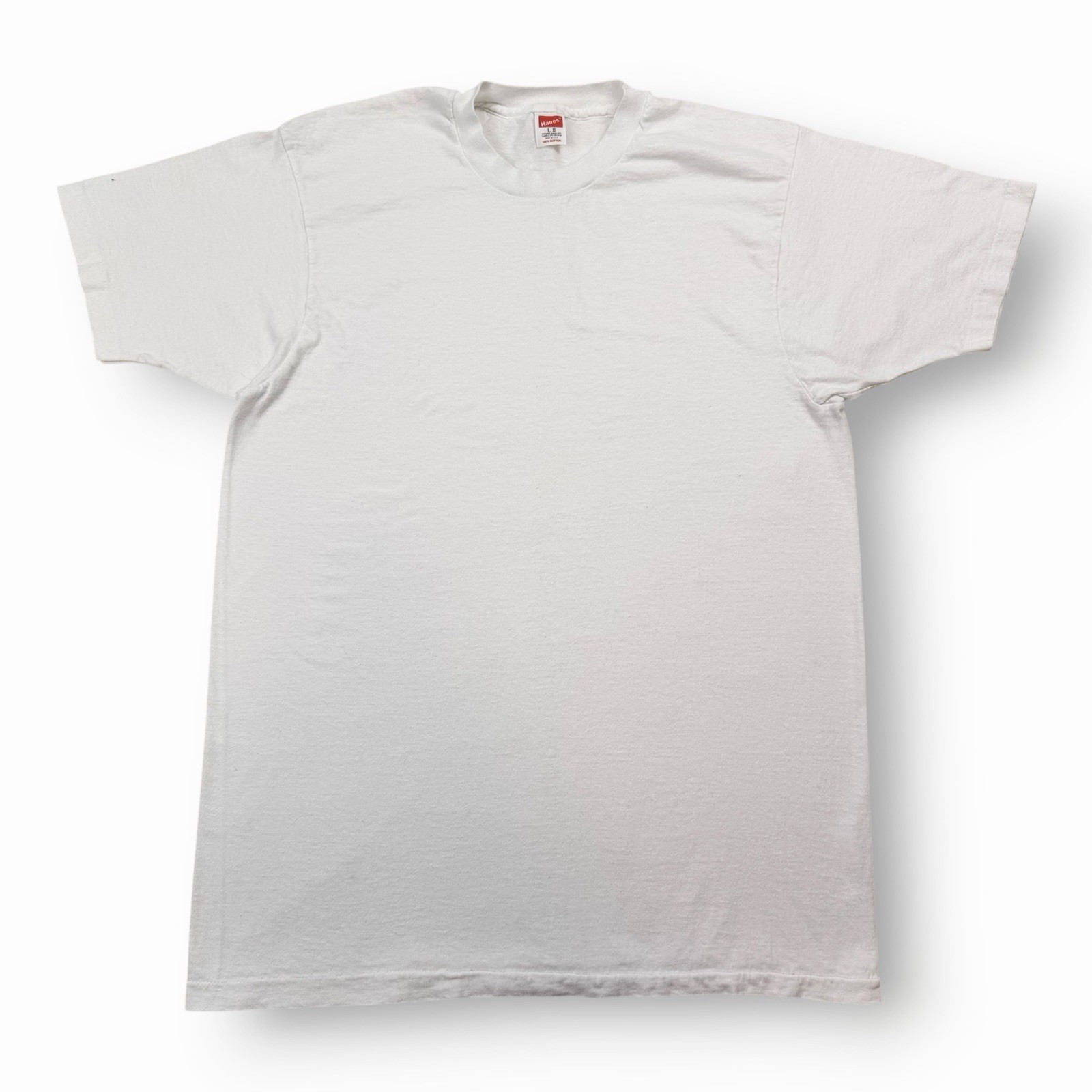 Vintage 50s Hanes Blank White T-Shirt Faded Distressed Workwear Farm Grunge