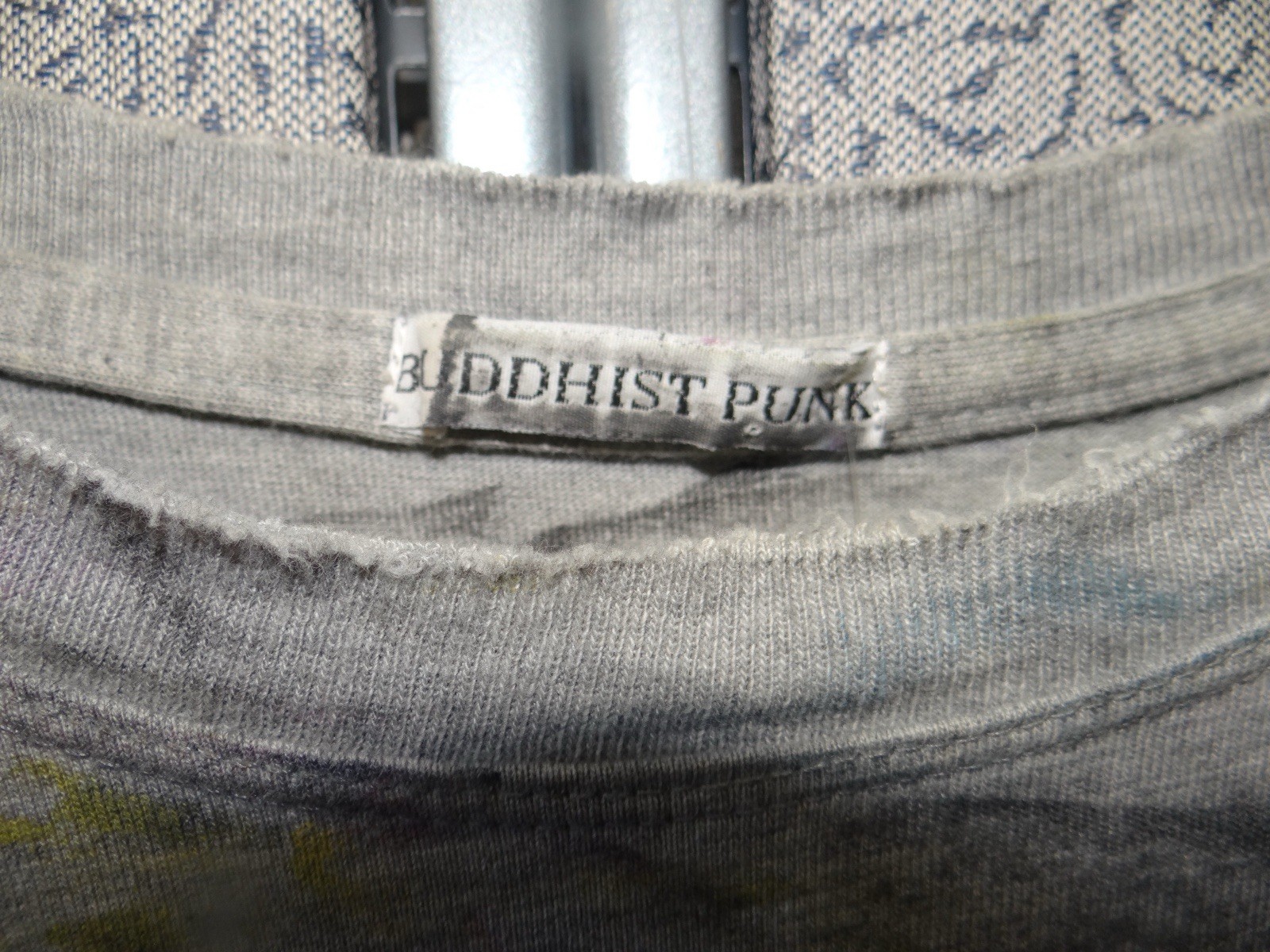 Buddhist Punk Distressed Gray/multi Color T-shirt